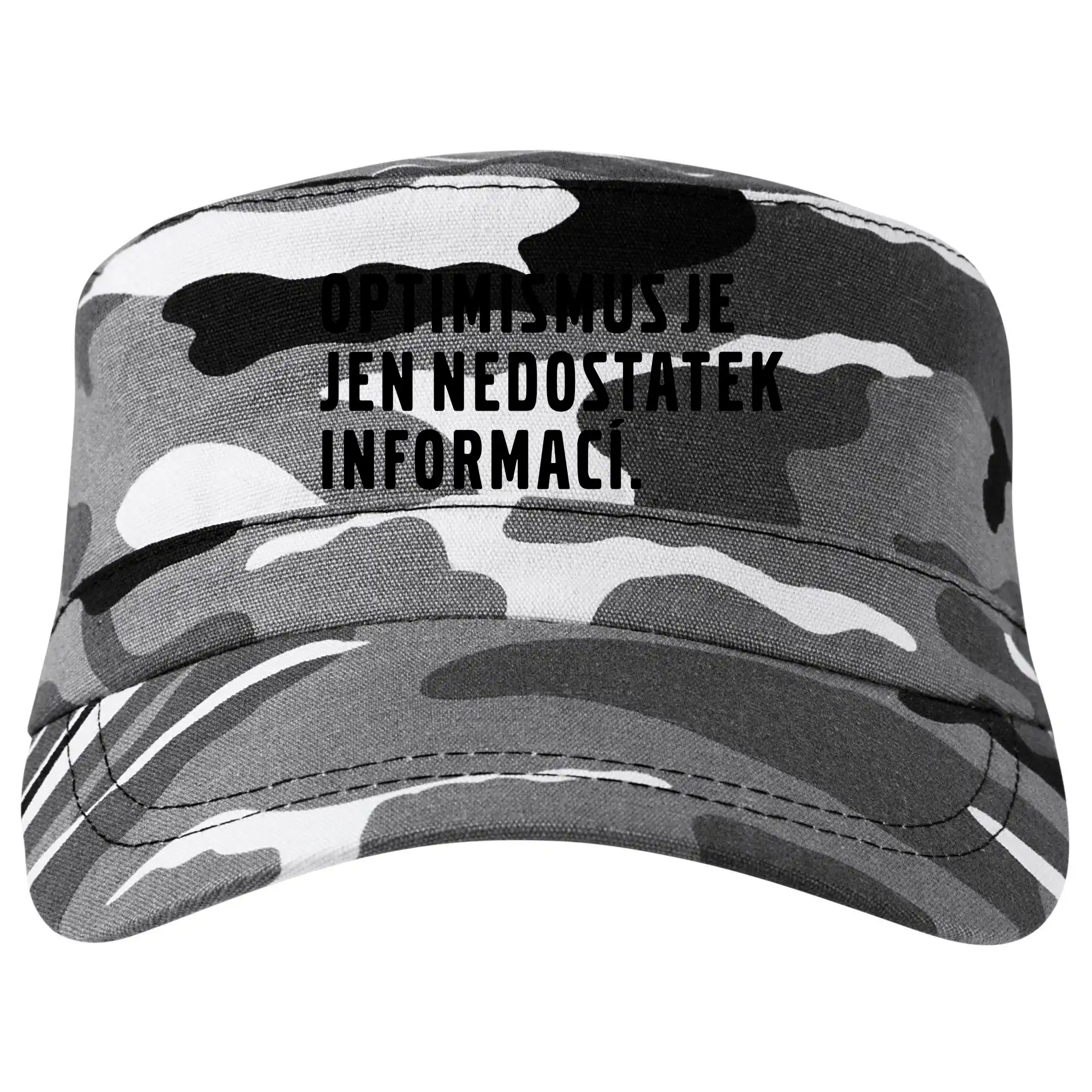 Tričká na párty - Citát - Optimismus je jen nedostatek informací - Šiltovka CAMO