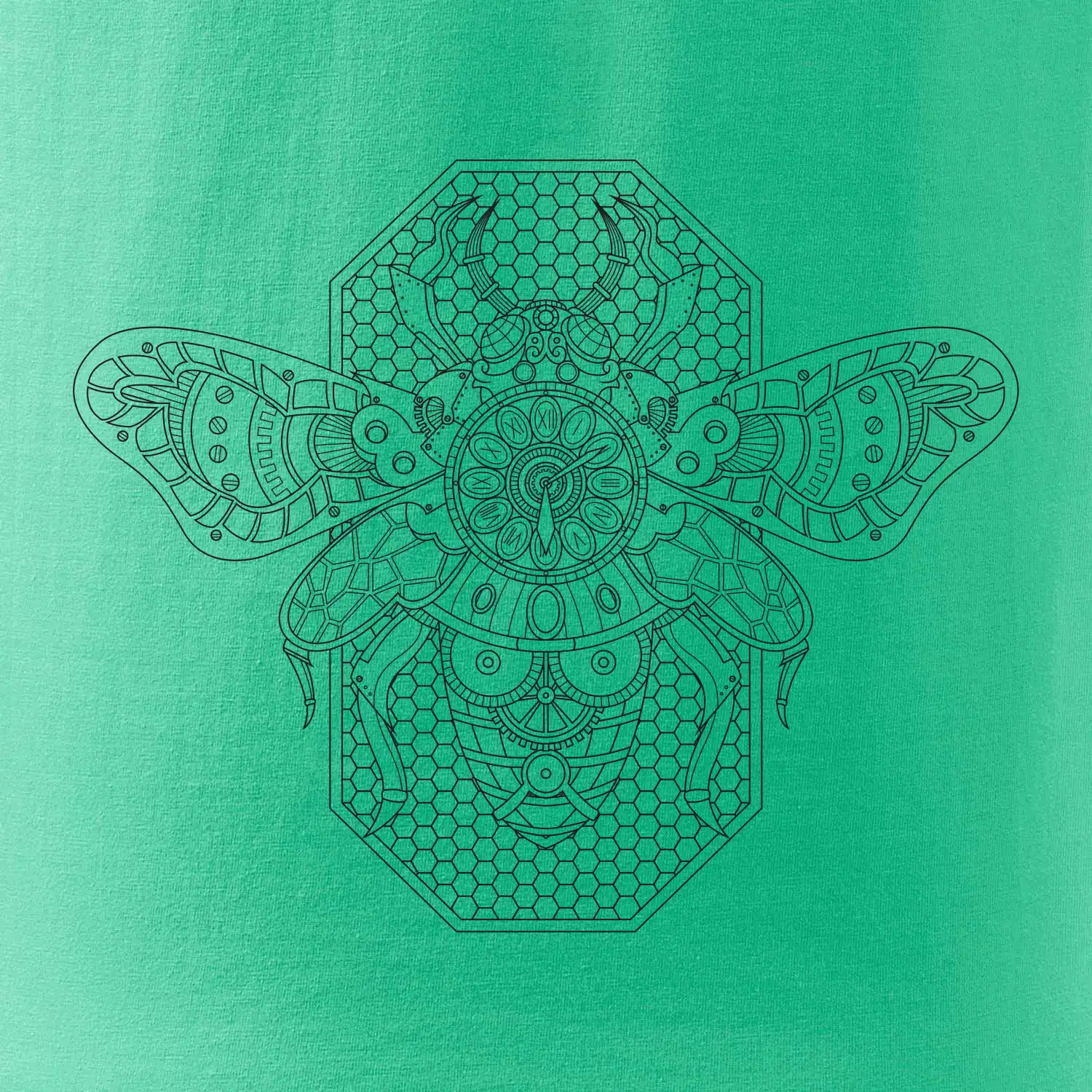 Steampunk včela černobílá