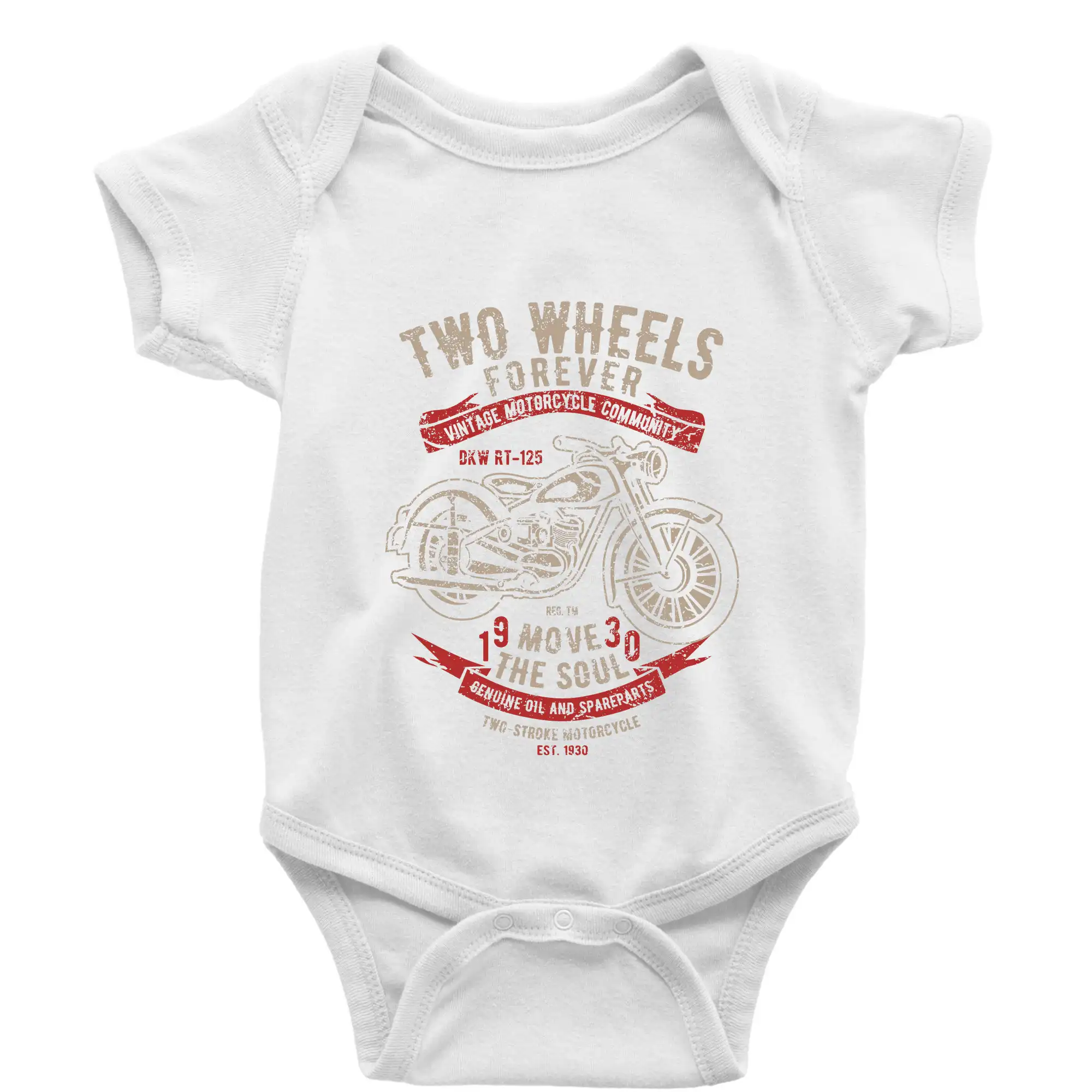 Tričká a mikiny s potlačou motoriek – pre pravých motorkárov - Two Wheels Forever 2 - Body dojčenské s krátkym rukávom