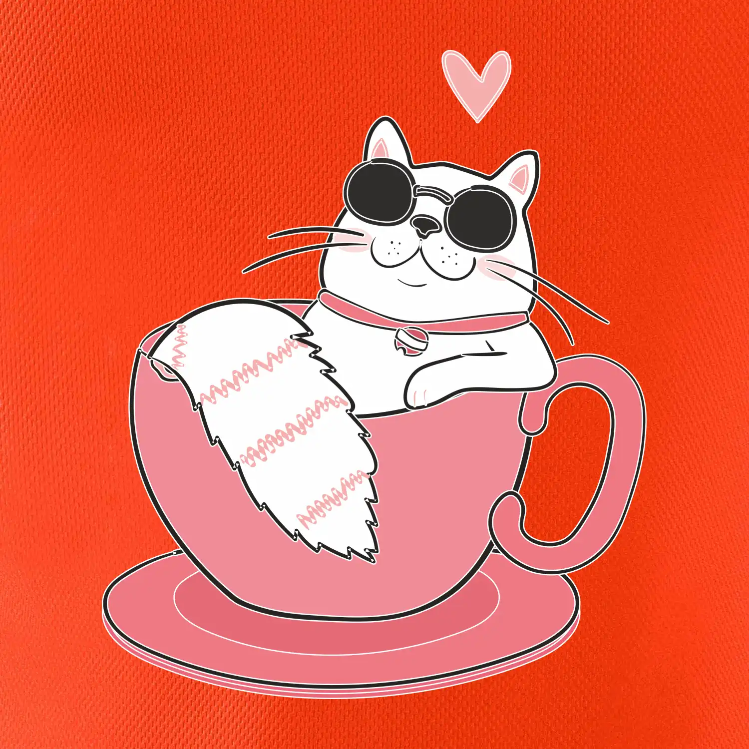 Hustá kočka v hrníčku