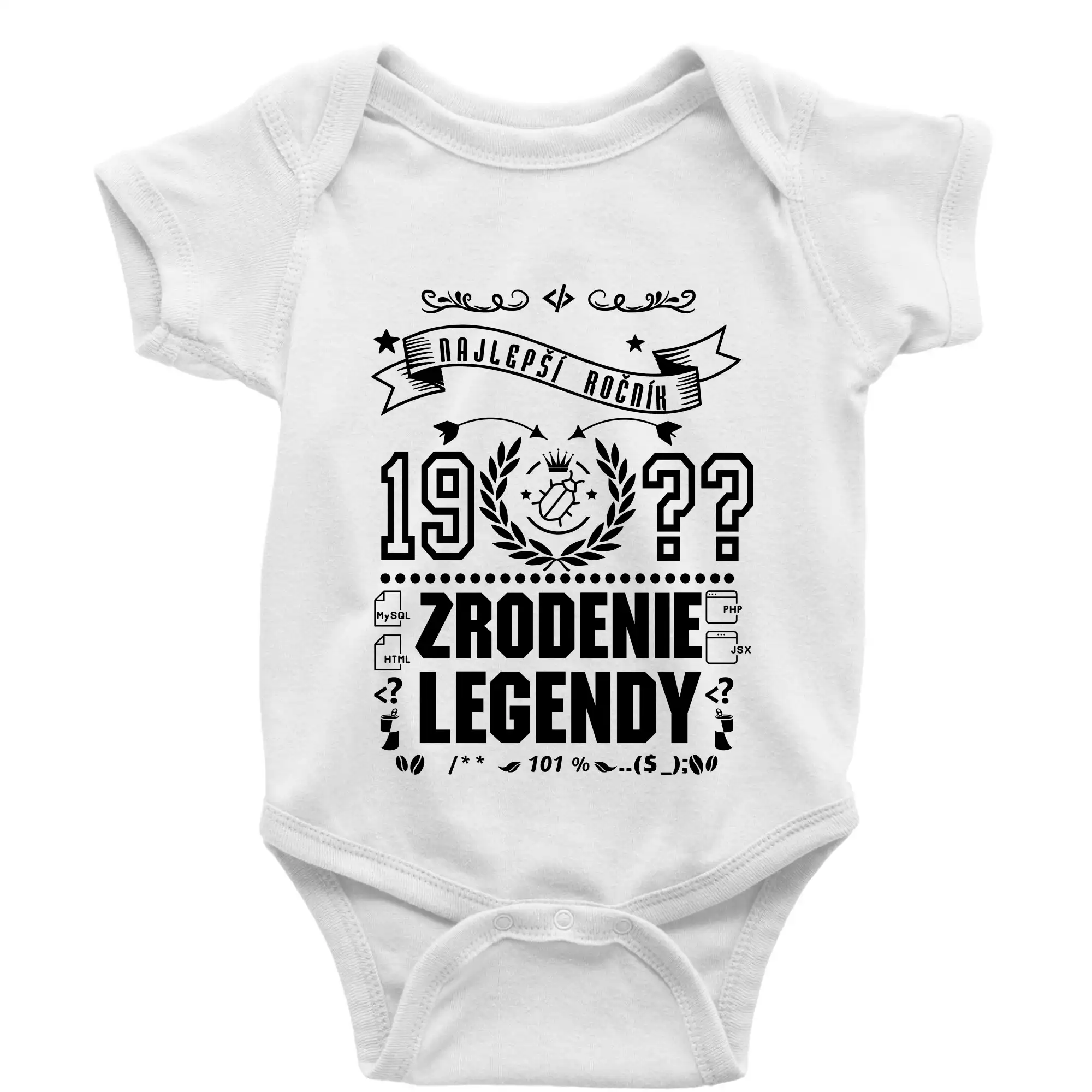 Trička Zrodenie legendy - Zrodenie legendy pre programátora - Body dojčenské s krátkym rukávom
