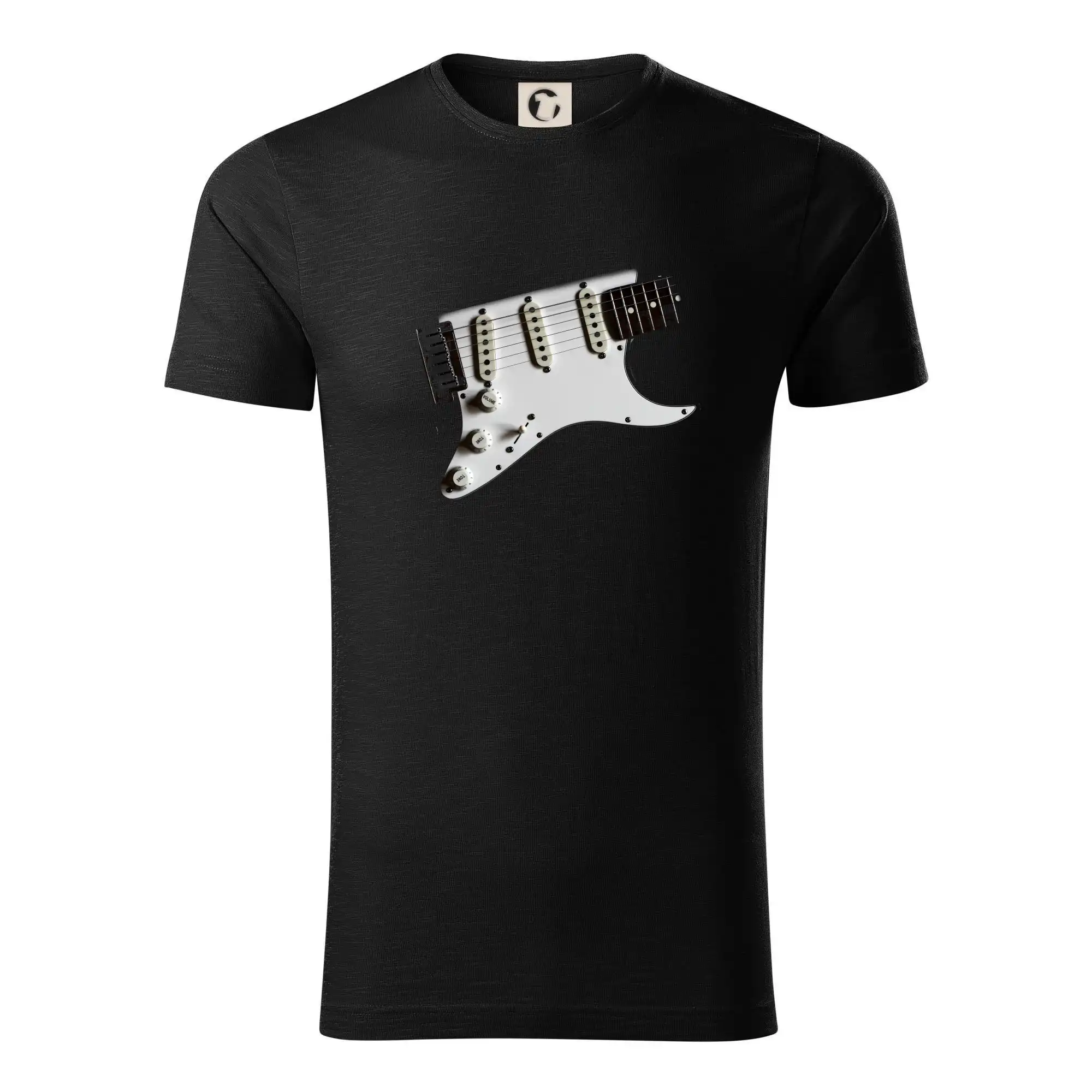 Hudobné tričká - Gitara biela - Tričko z organickej bavlny