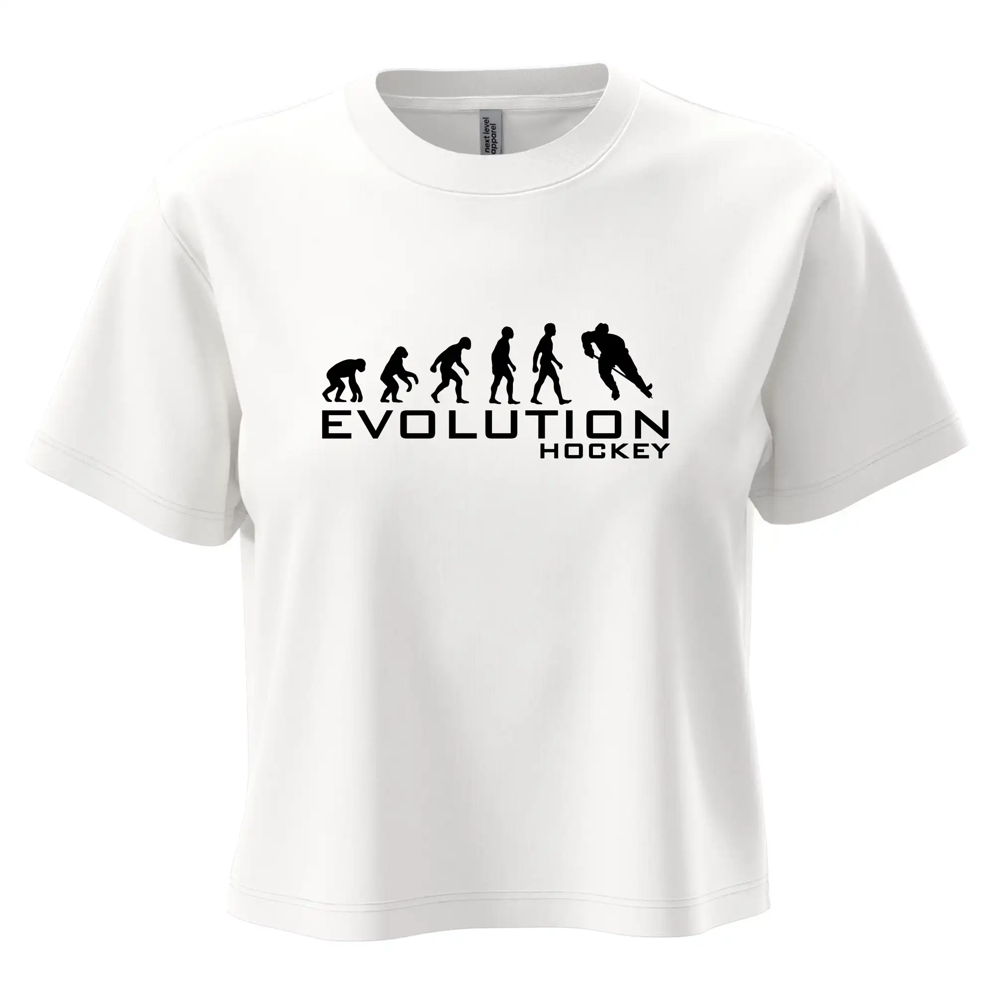 Tričká s potlačou evolúcia - Evolúcia Hockey - hráč - Boxy cropped tričko OVERSIZE