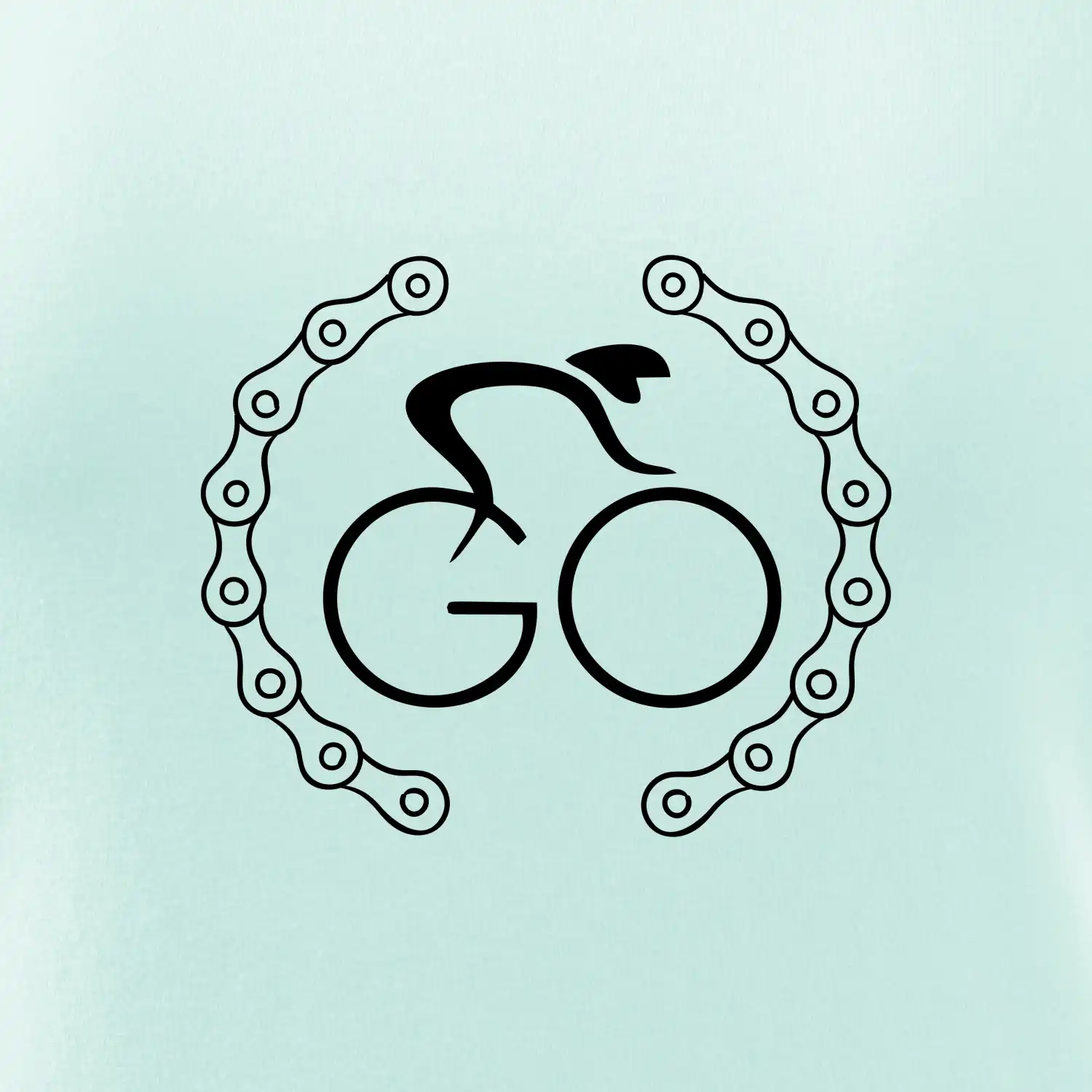 Logo cyklisty a řetěz