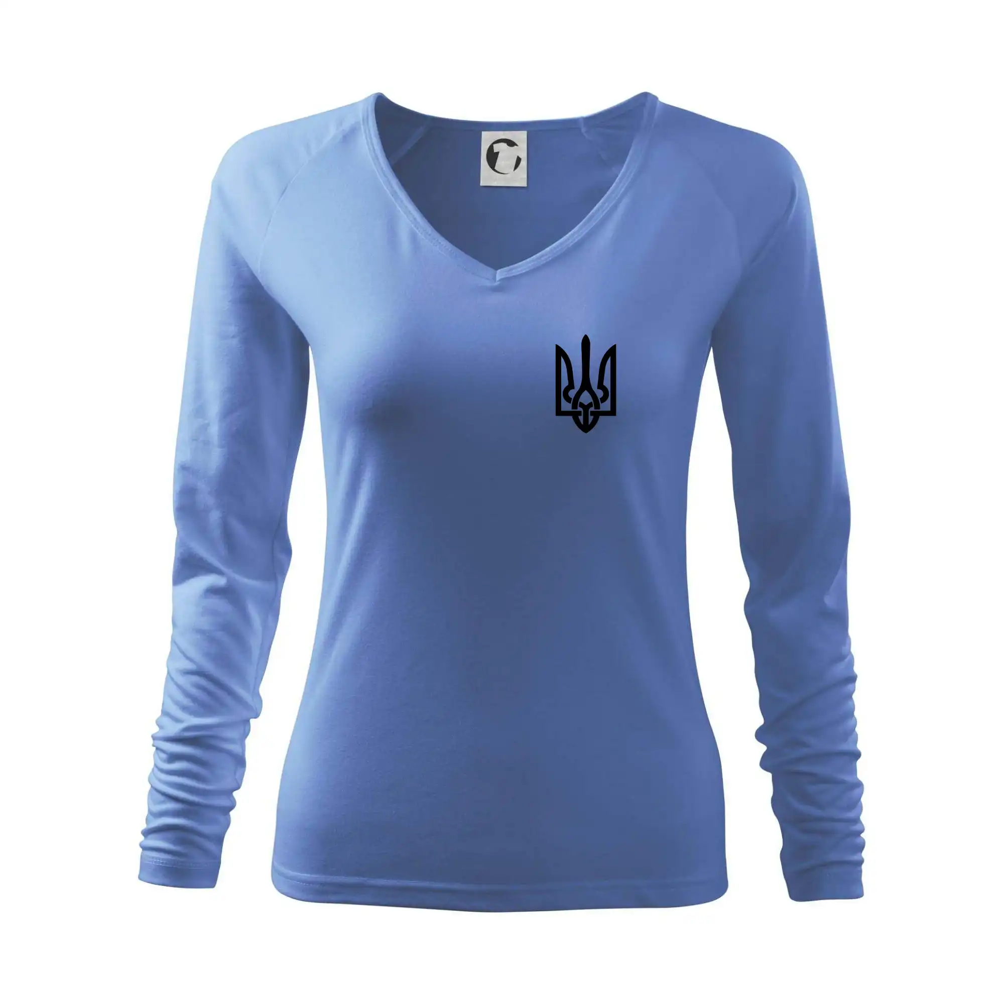 Tričká s vlajkou ukrajiny - Ukrajina trojzubec prsník - Tričko dámske Elegance
