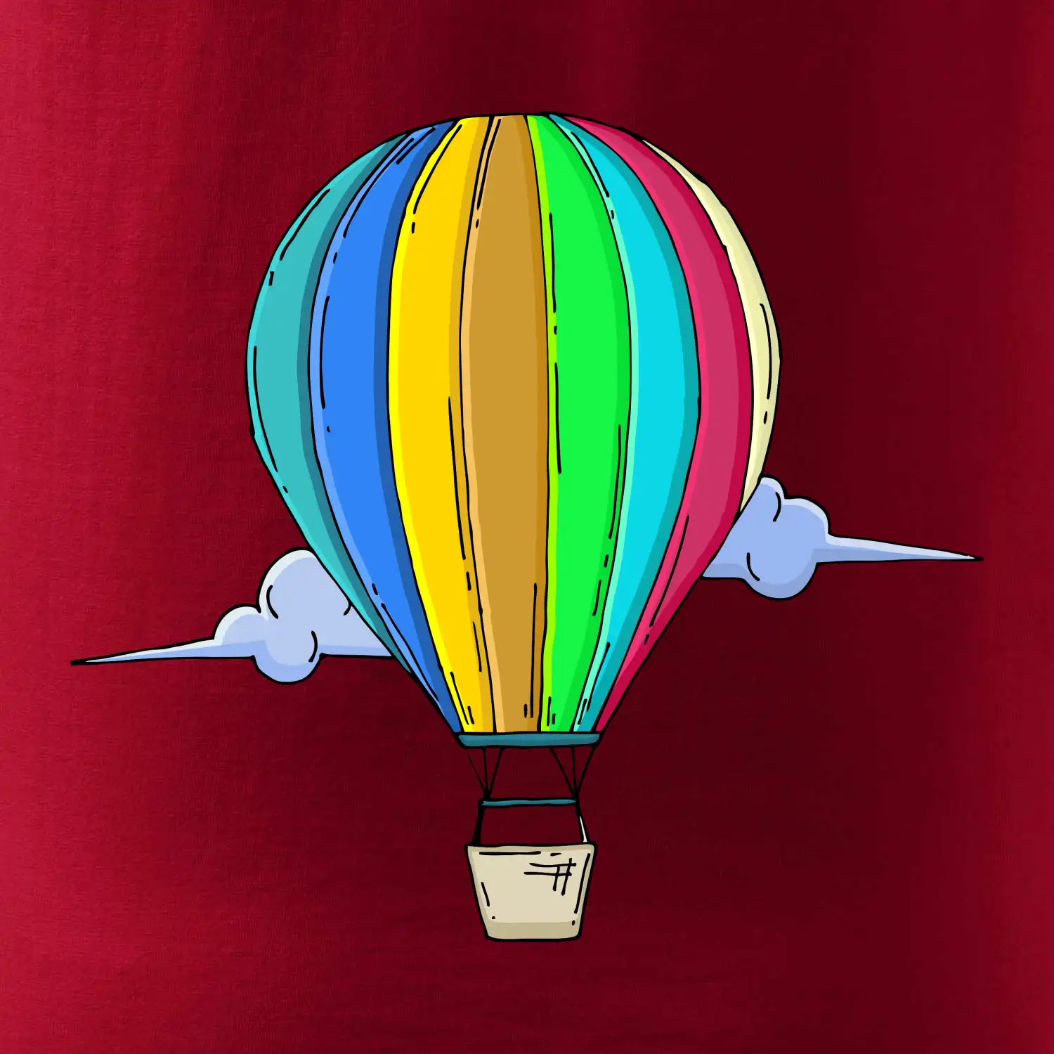 Horkovzdušný balon v oblacích