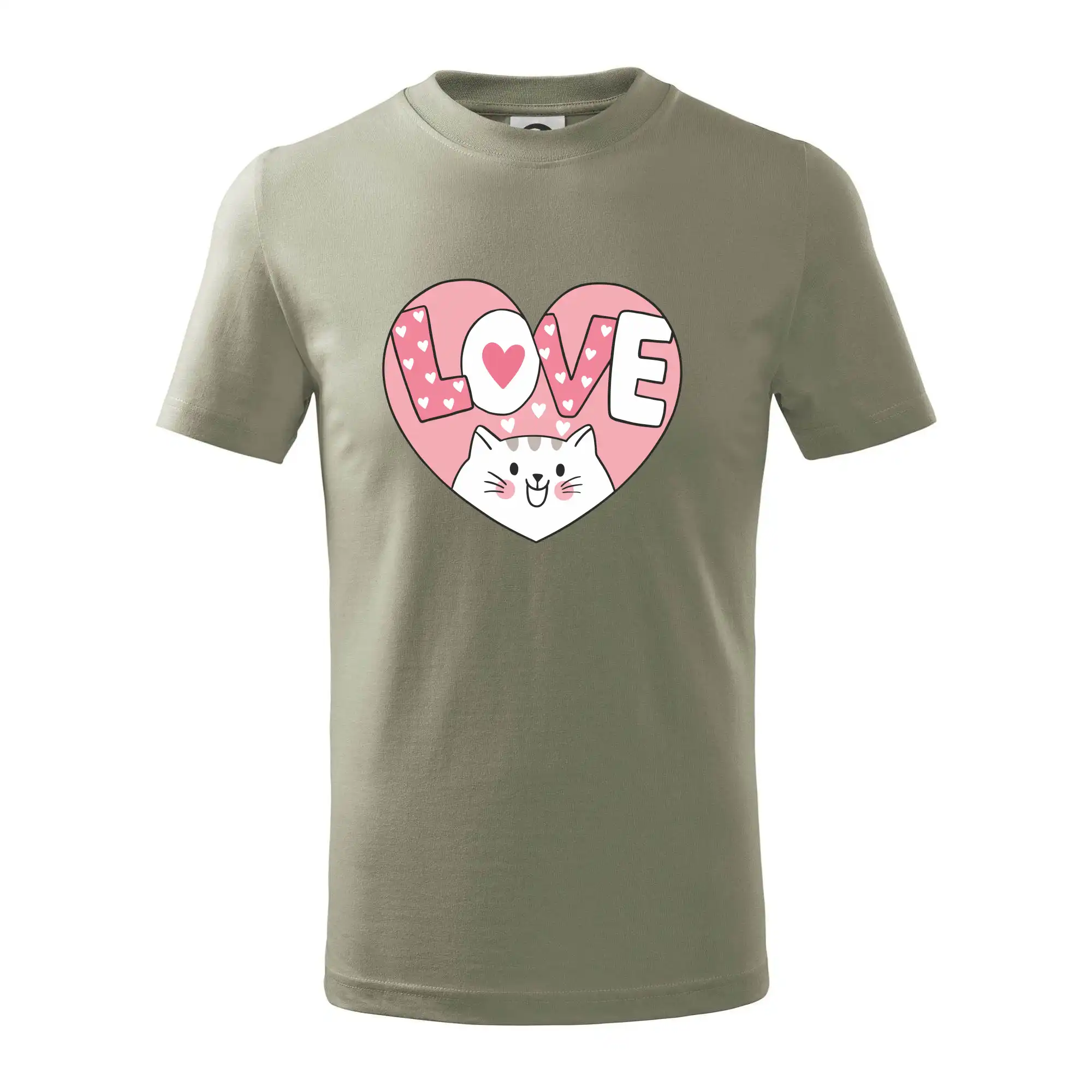 Kočka love - růžové srdce