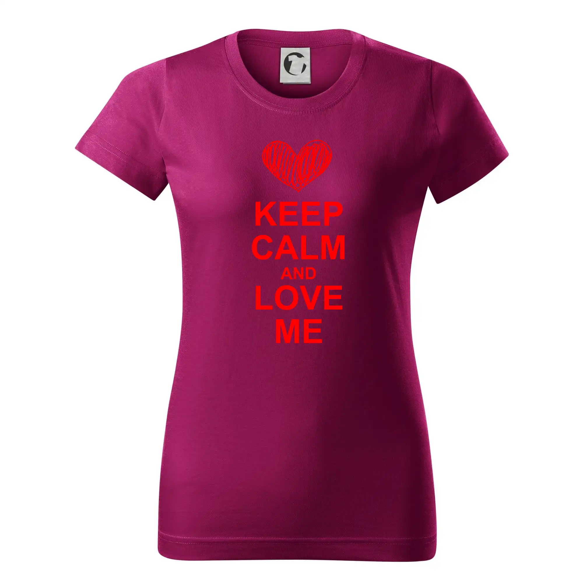Tričká Keep calm - Keep calm and love me - Dámske tričko basic - ľahko voľnejšie a dlhšie