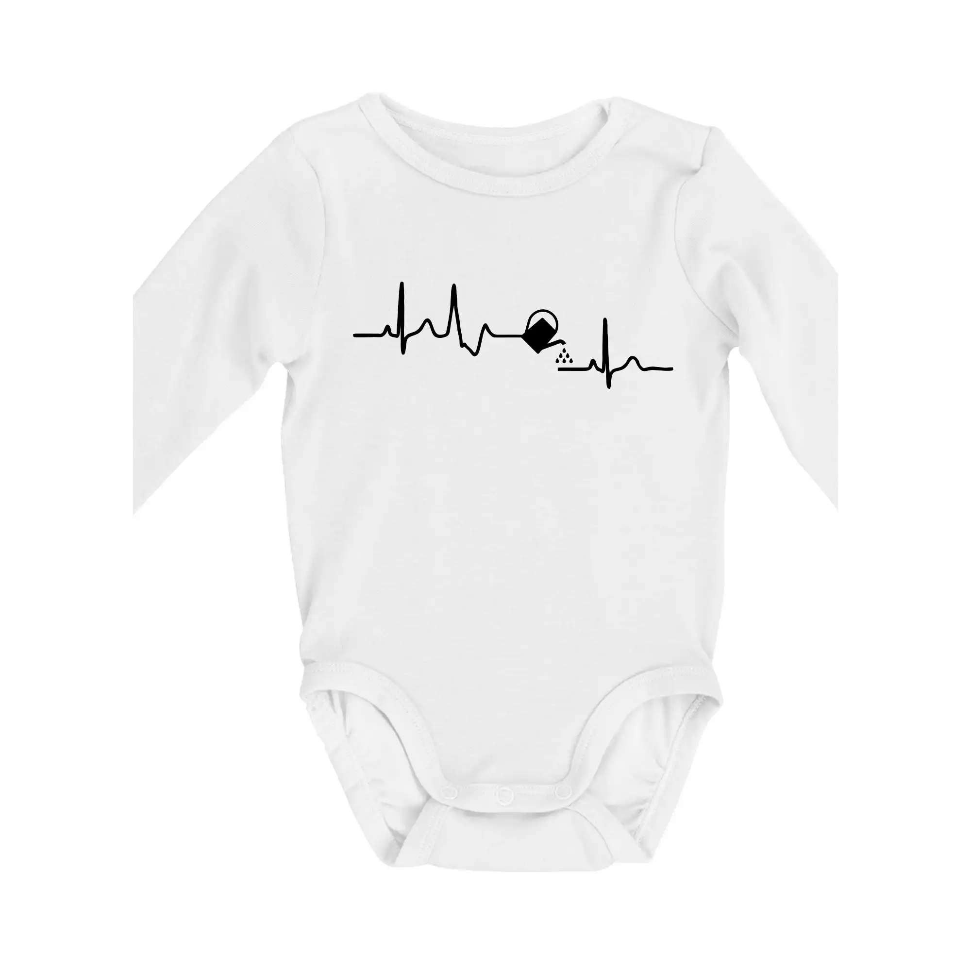 Tričká na chalupu - EKG záhrada - kanva - Body dojčenské s dlhým rukávom