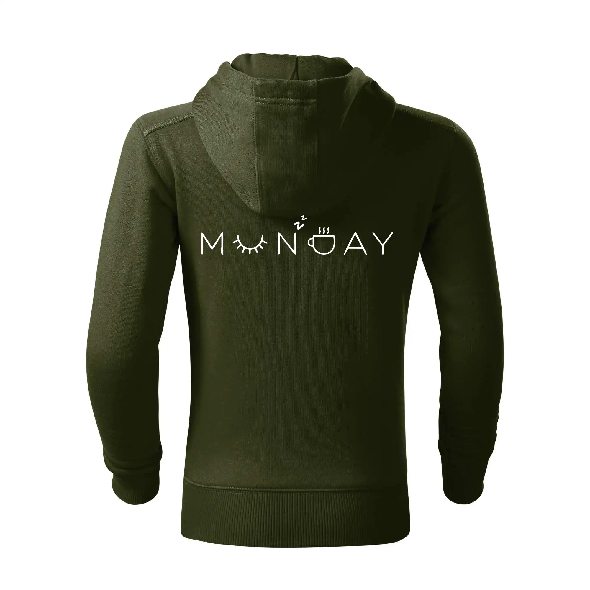 Motívy pre baristu a milovníkov kávy - Monday nápis - Detská s kapucňou na zips