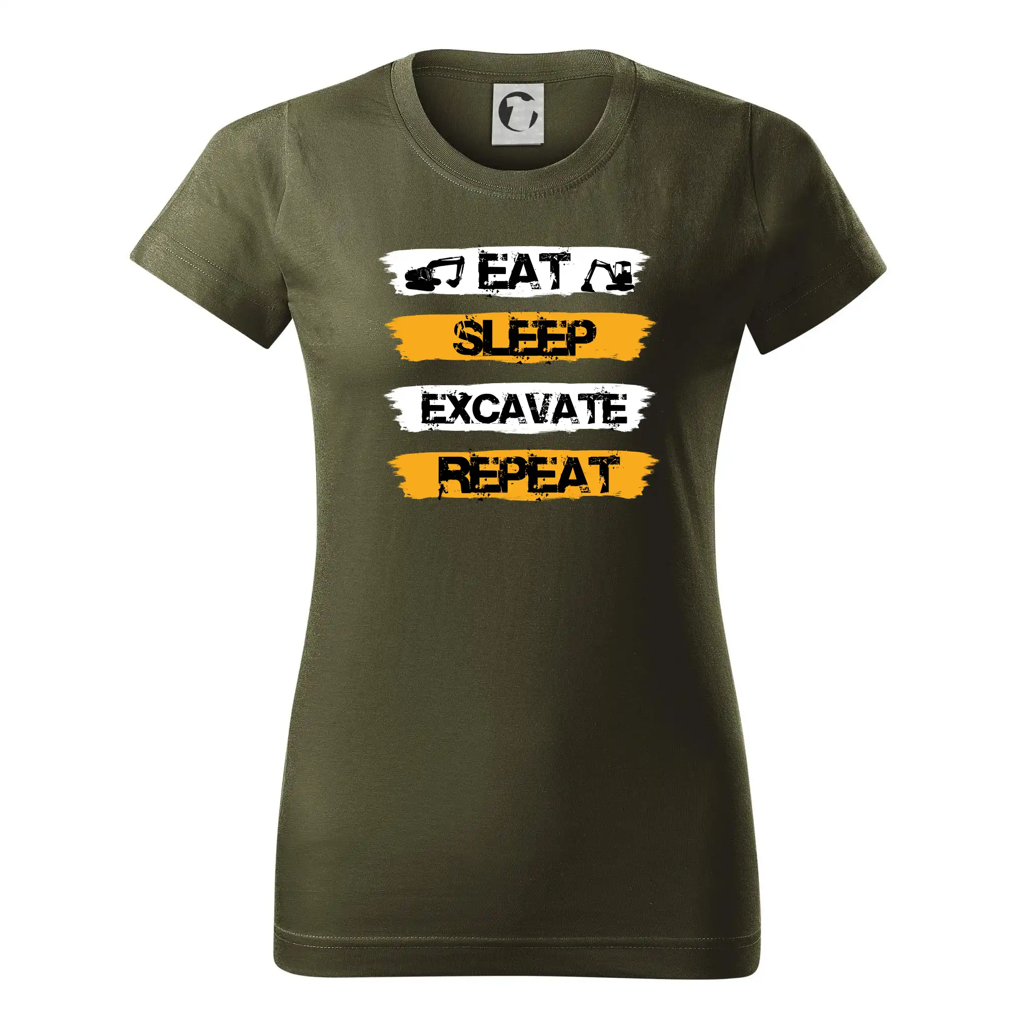Eat Sleep Excavate Repeat - Dámske tričko basic - ľahko voľnejšie a dlhšie