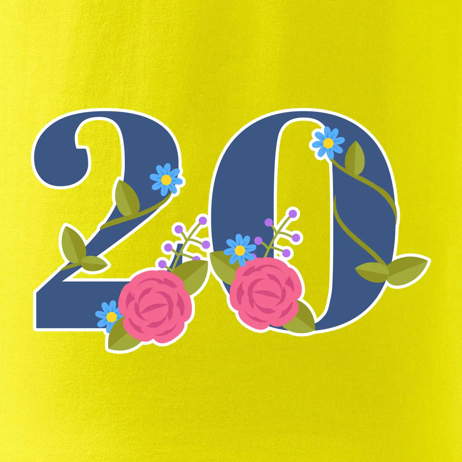 Květinové číslo kreslené - 20