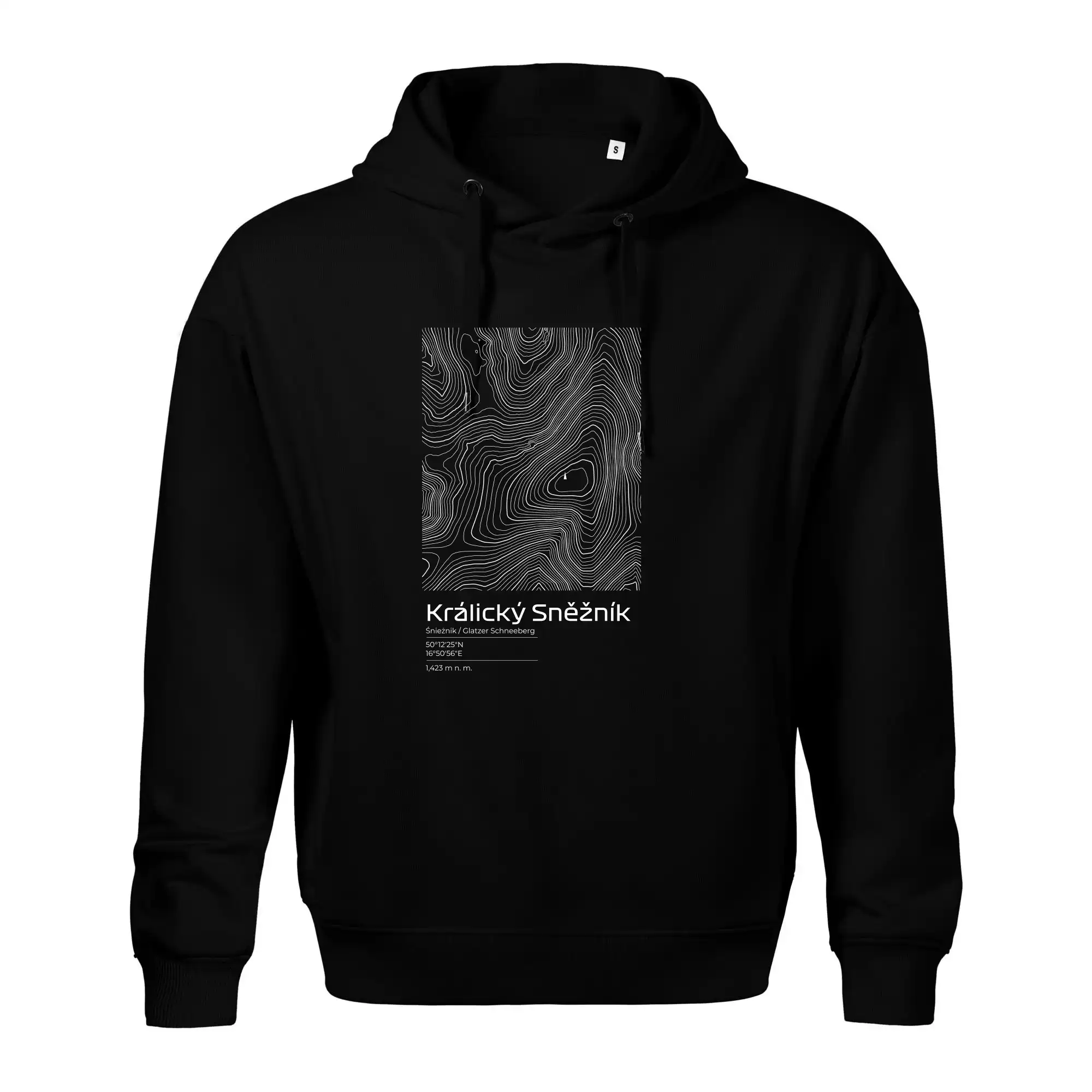 Králický Sněžník - vrstevnice v obdélníku