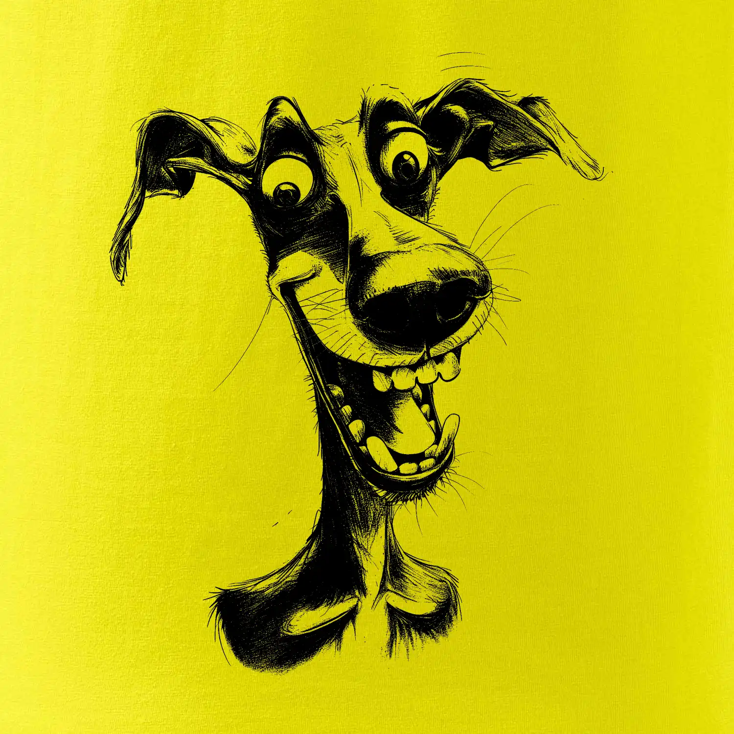 Černobílá karikatura chrt