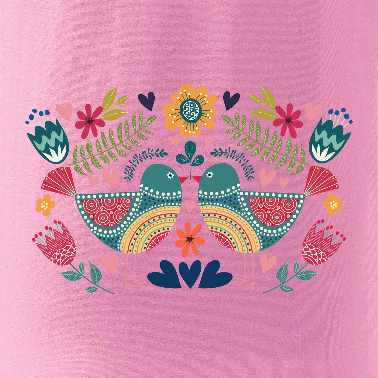 Folklor - dva barevní ptáčci