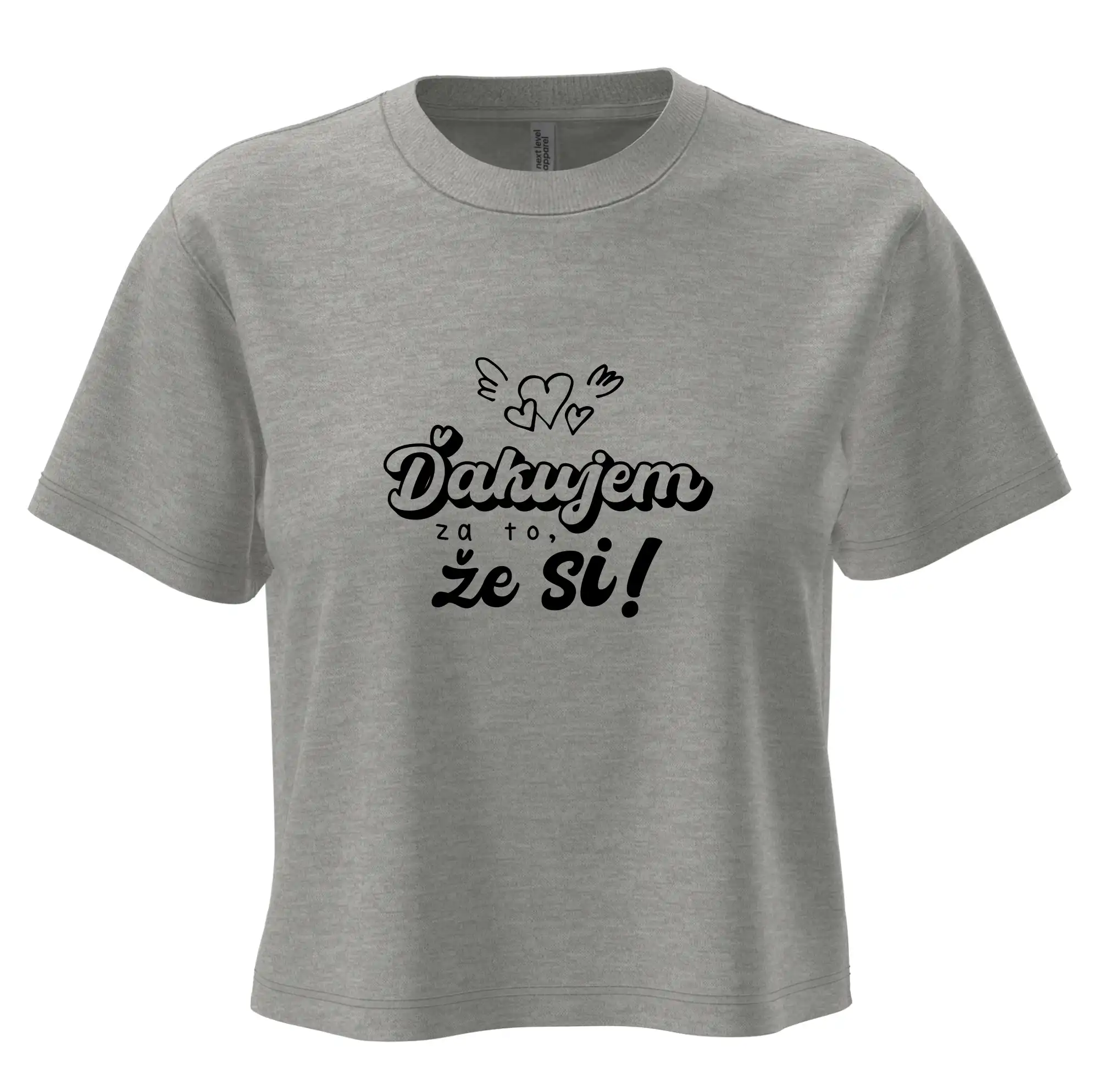 Písacie ďakujem za to, že si - Boxy cropped tričko OVERSIZE