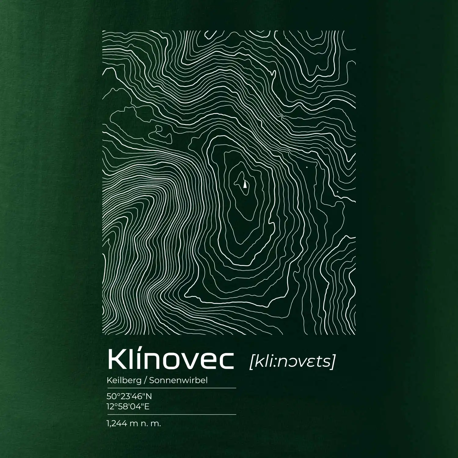 Klínovec - vrstevnice v obdélníku