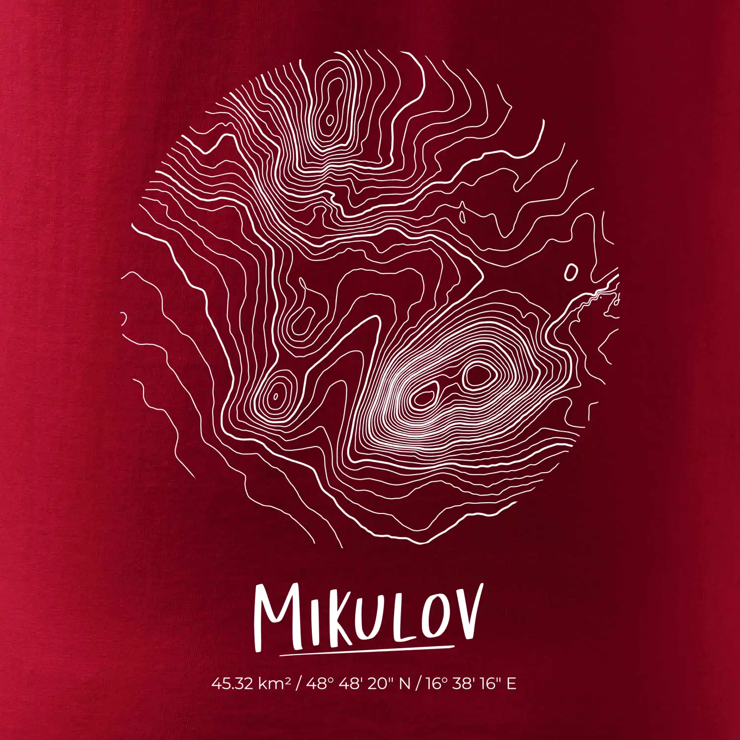 Mikulov - vrstevnice v kruhu