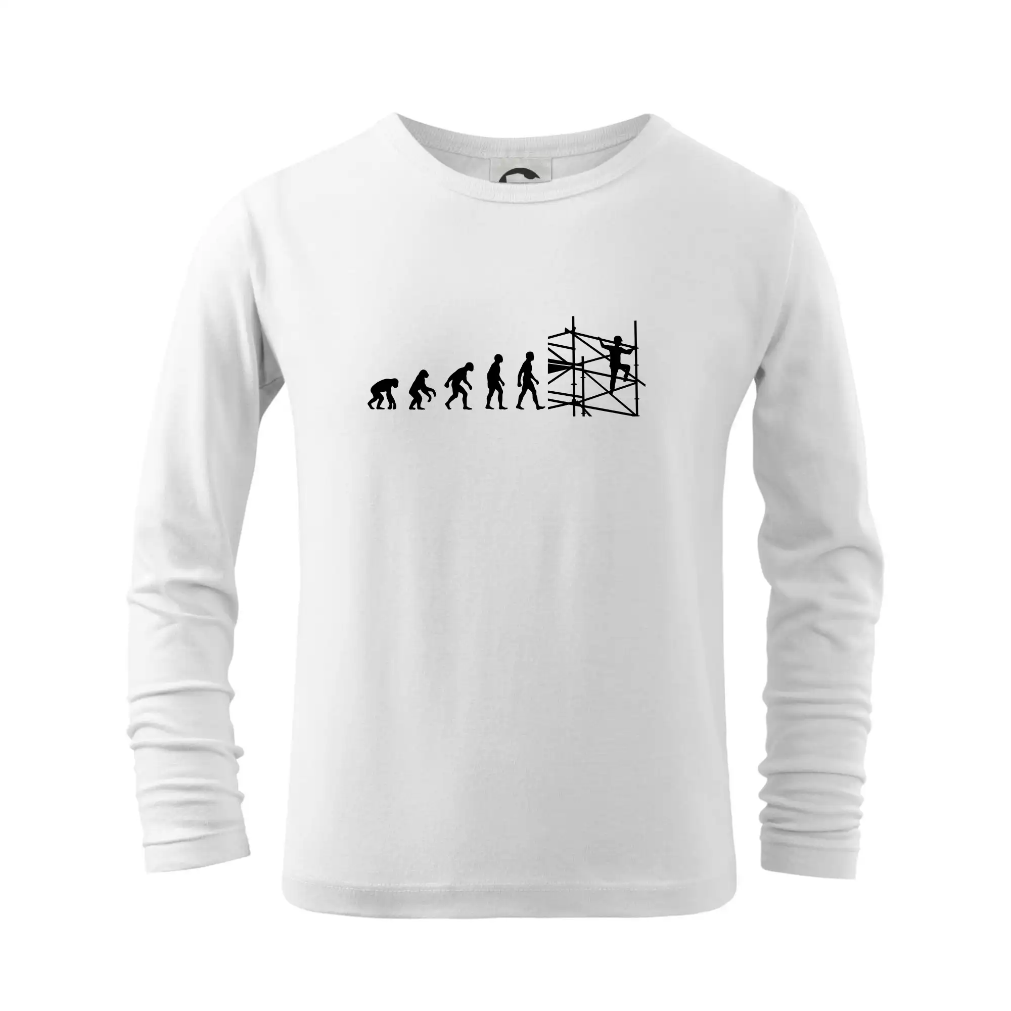 Vtipné tričká do práce - Evolúcia lešenia - Tričko detské Long Sleeve