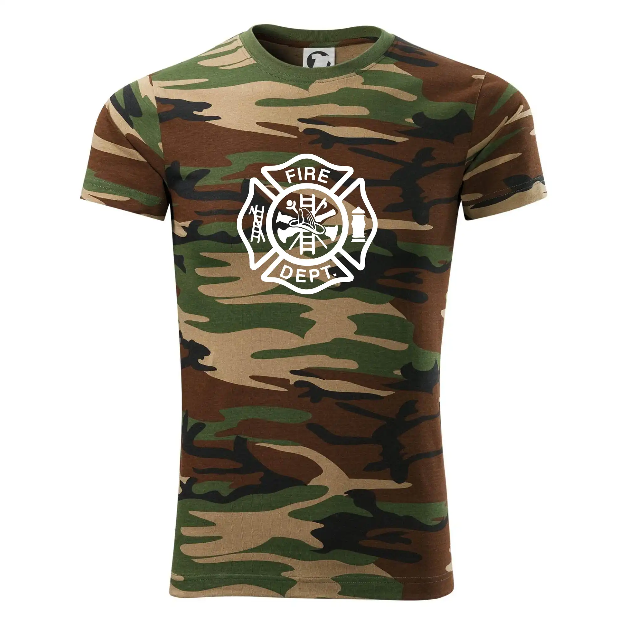 Originálne tričká pre hasičov - Fire dept. logo - Army CAMOUFLAGE