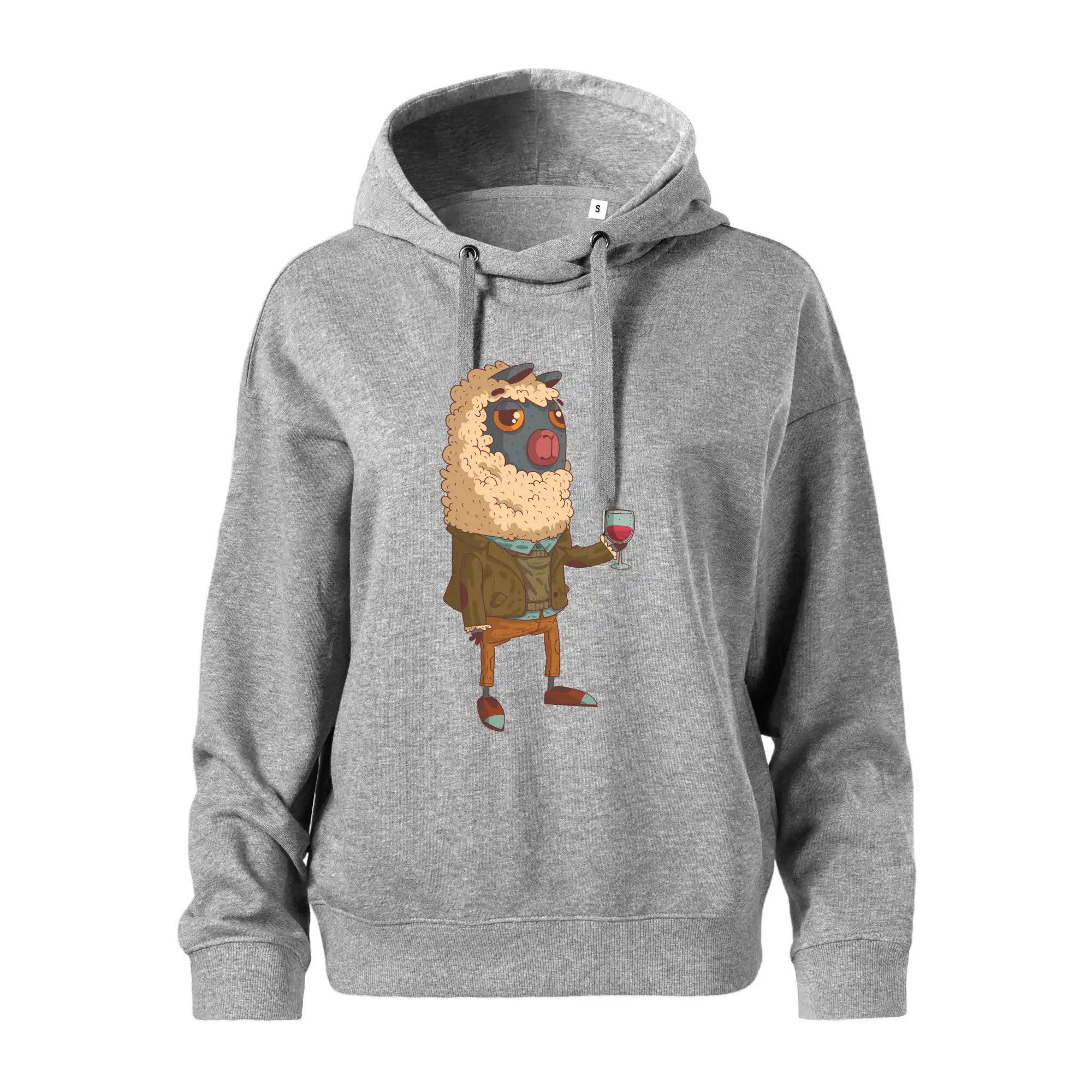 Alpaka s vínem muž