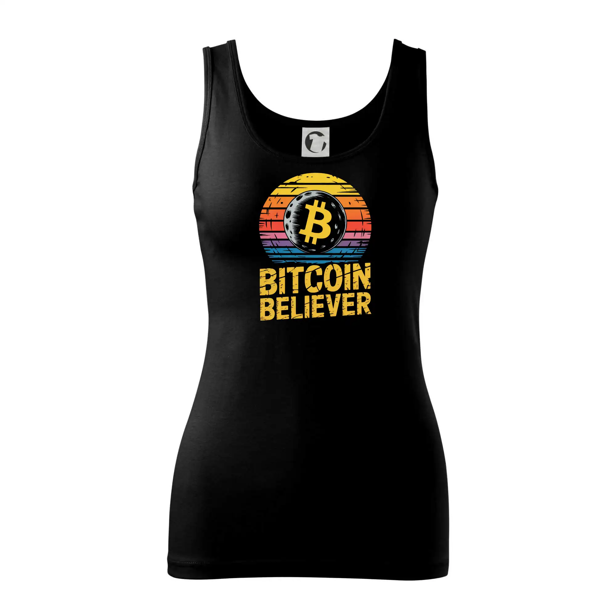 Bitcoin Believer Vintage retro sunset - Dámske tielko