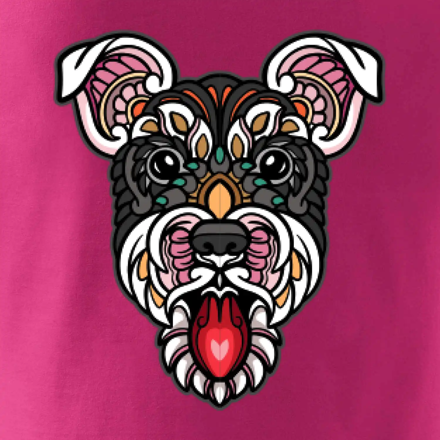 Knírač hlava barevná