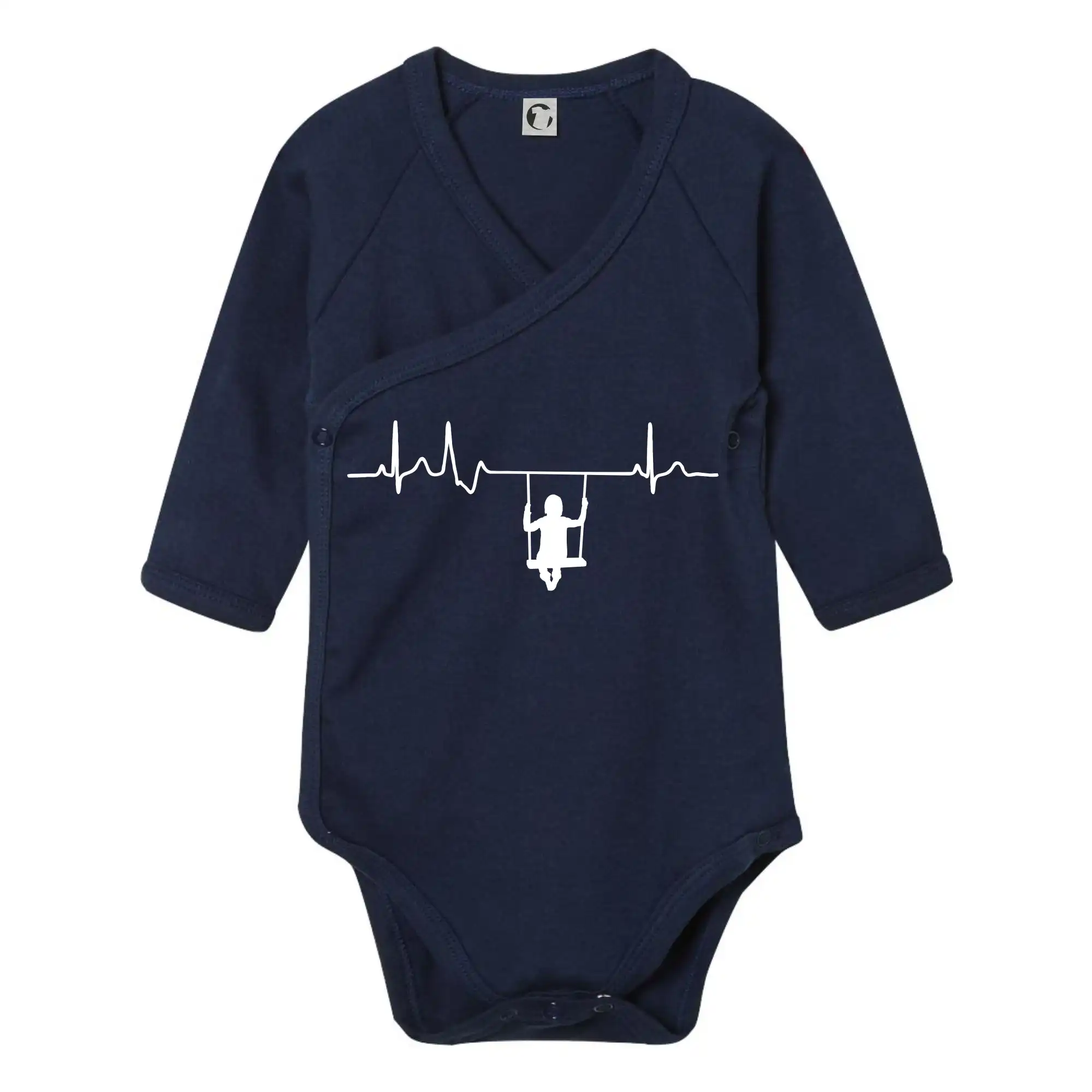 Grafické tričká - EKG hojdačka - Body zavinovacie s dlhým rukávom