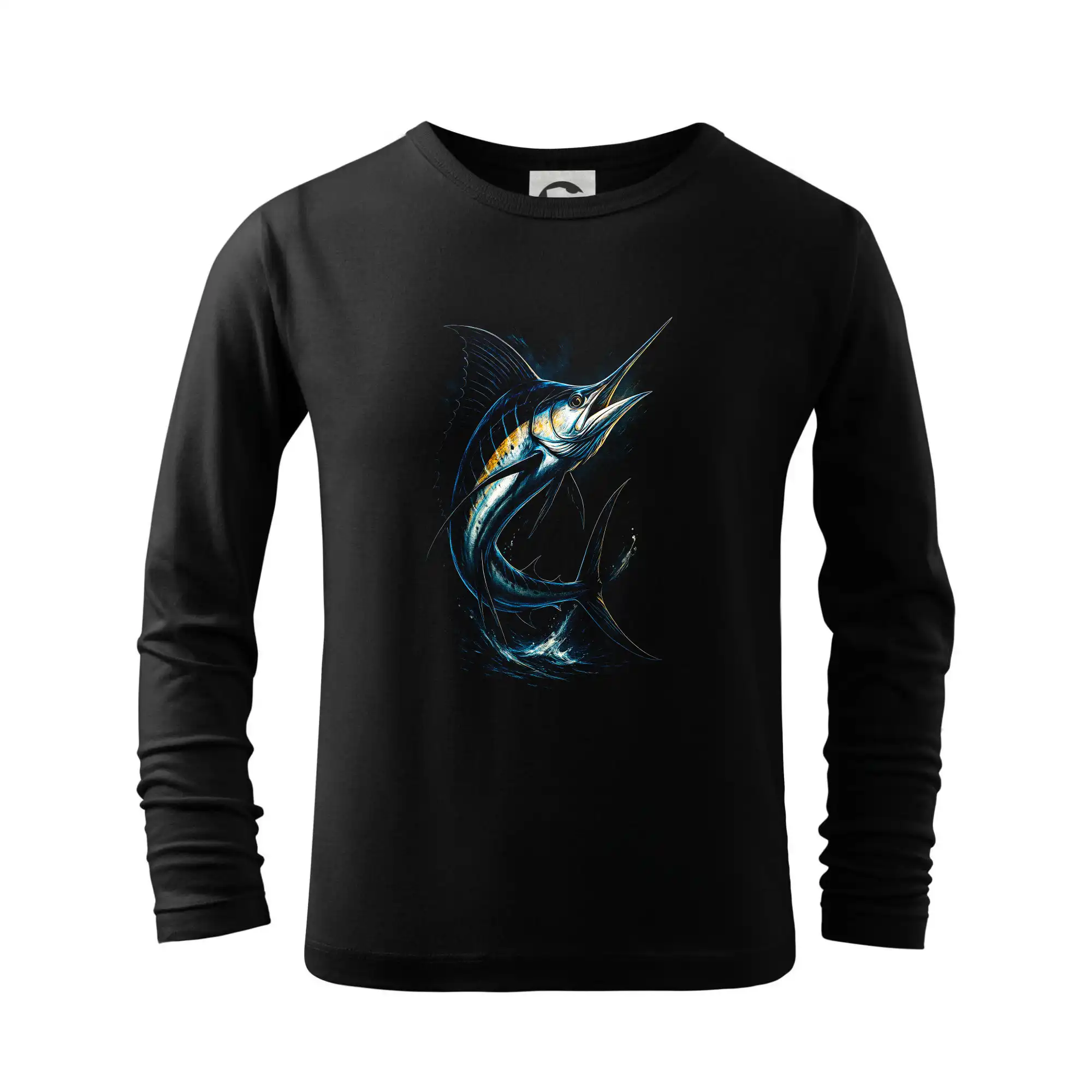Tričká pre rybárov s potlačou - Fotka na černém - mečoun - Tričko detské Long Sleeve