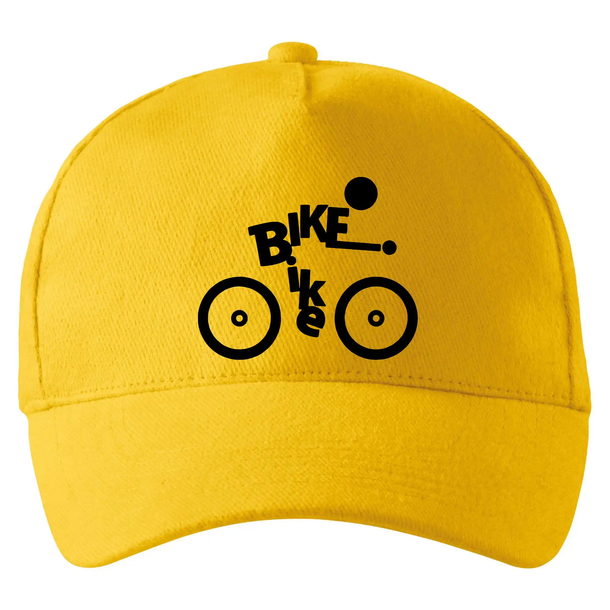 Tričko ako darček pre cyklistu - Bike nápis postava - Šiltovka so zahnutým šiltom a mosaznou sponou