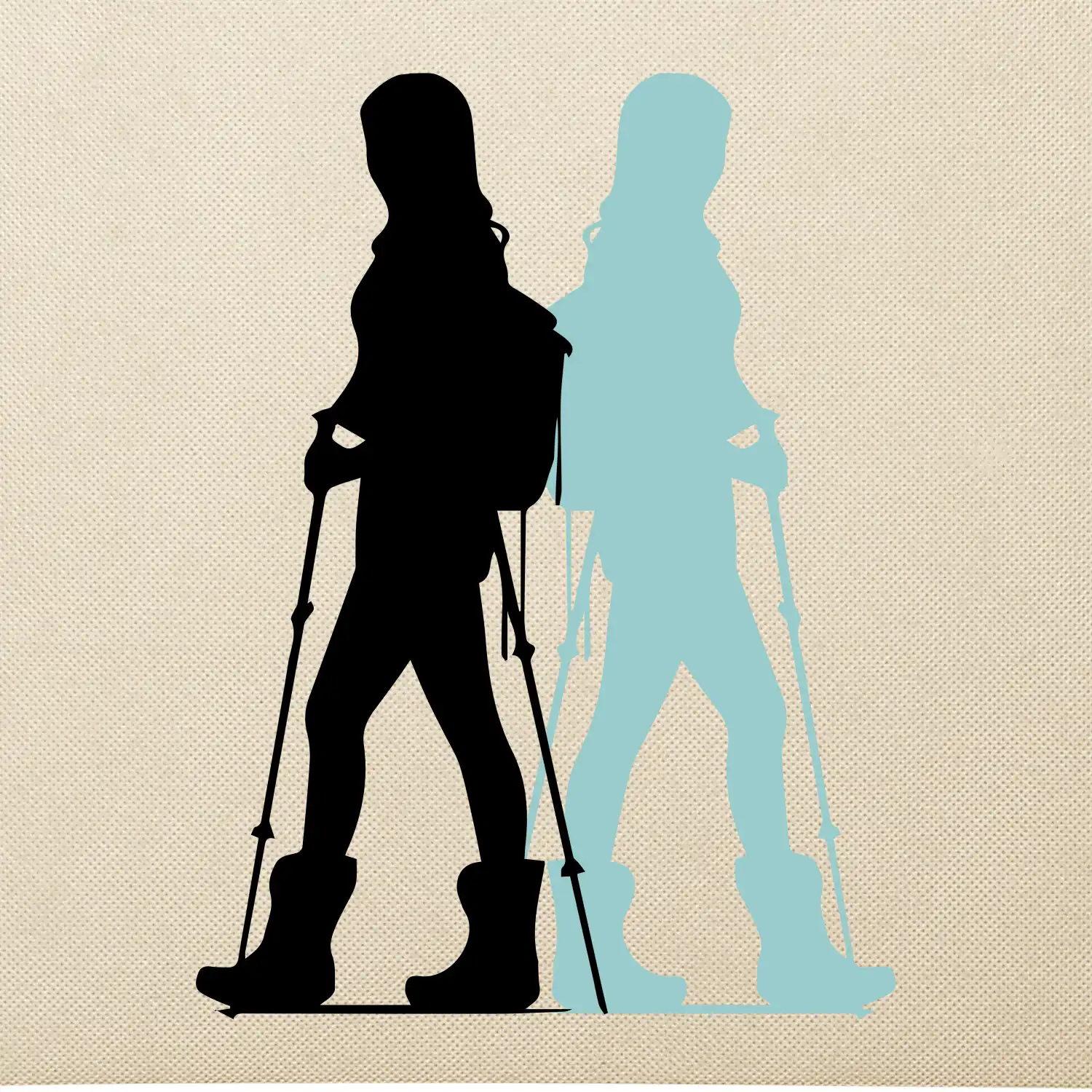 Nordic walking figury - žena