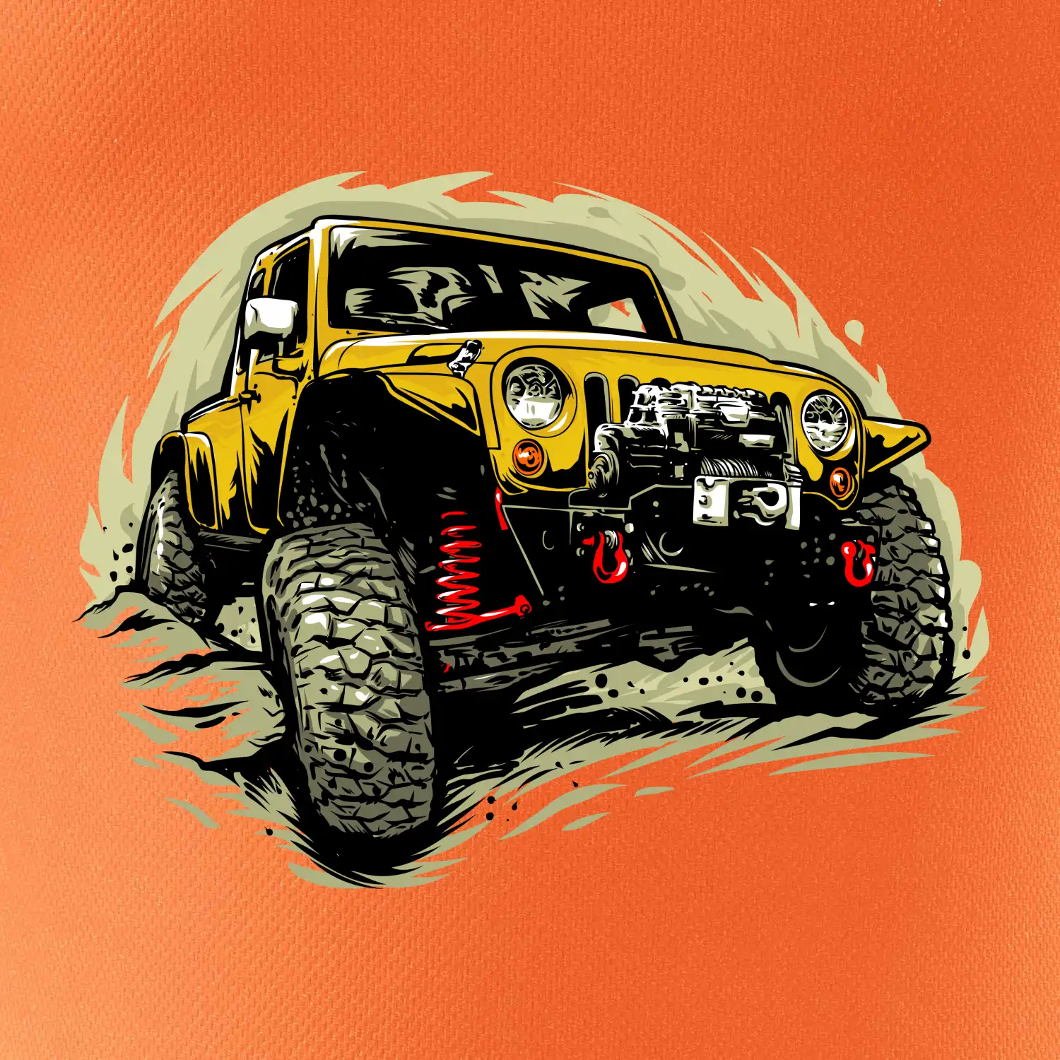 Žlutý offroad s navijákem