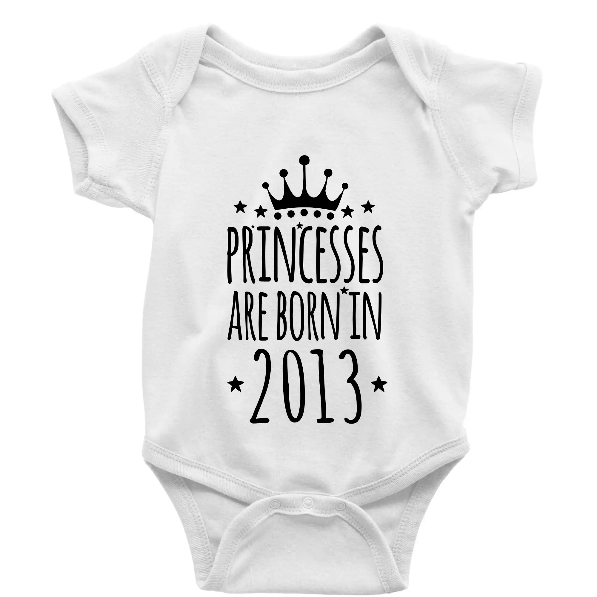 Tričká k narodeninám - Princesses are born in 2013 - Body dojčenské s krátkym rukávom
