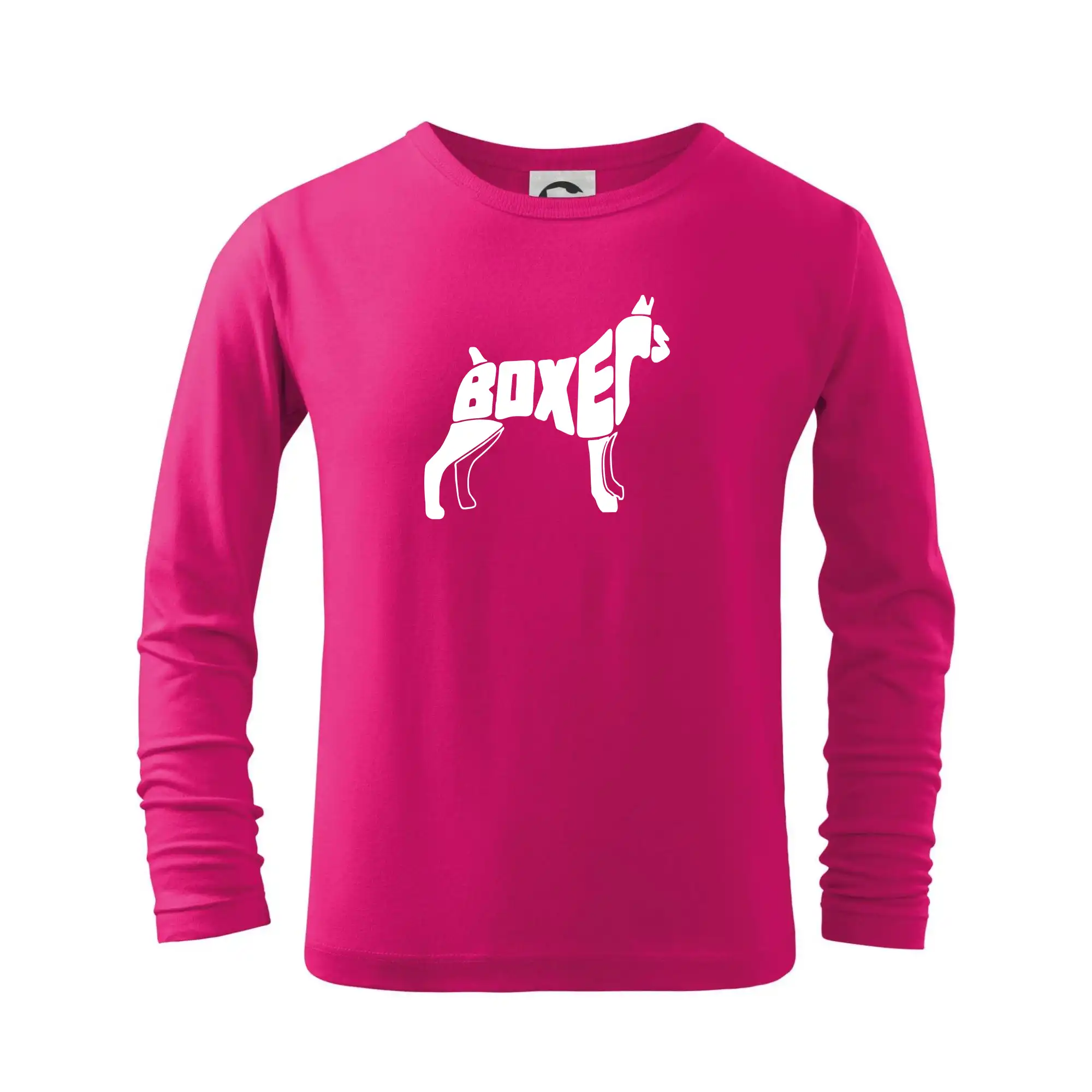 Ostatné psie plemená - Boxer nápis v tele - Tričko detské Long Sleeve