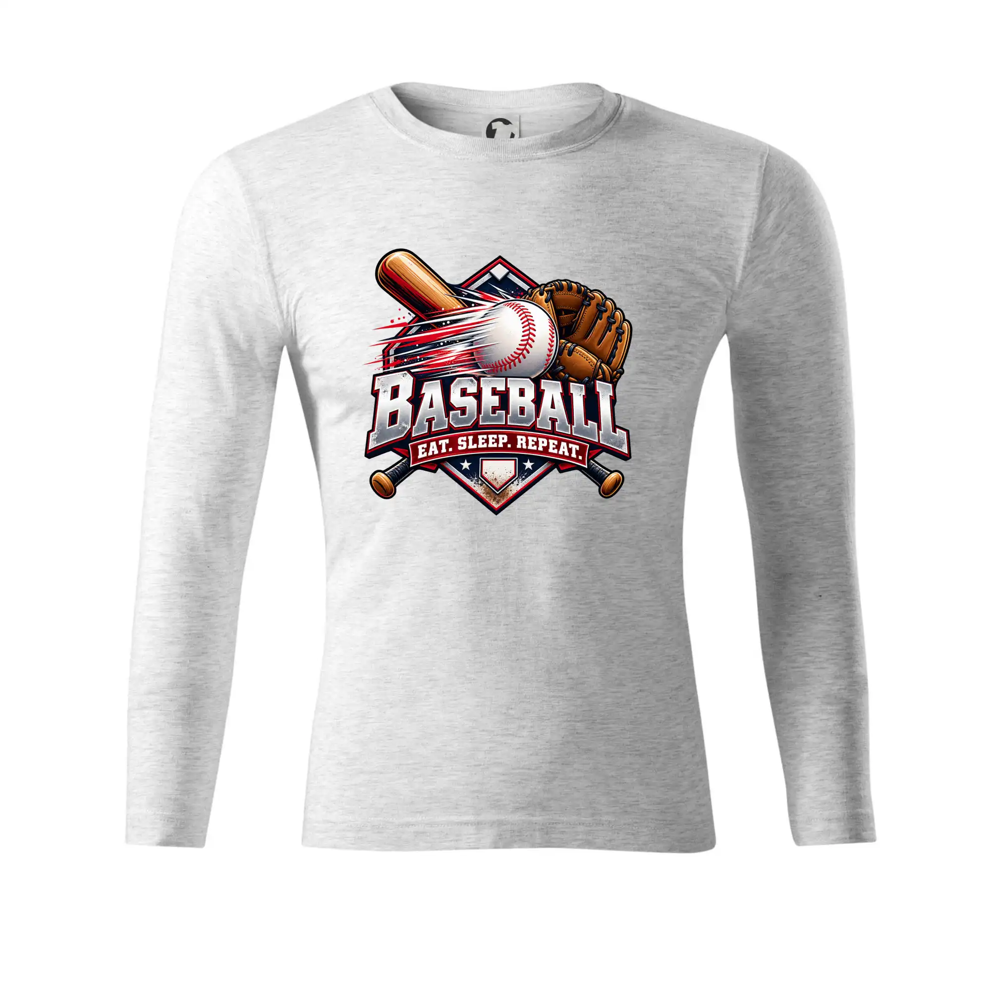 Baseballová pálka s rukavicí eat sleep repeat