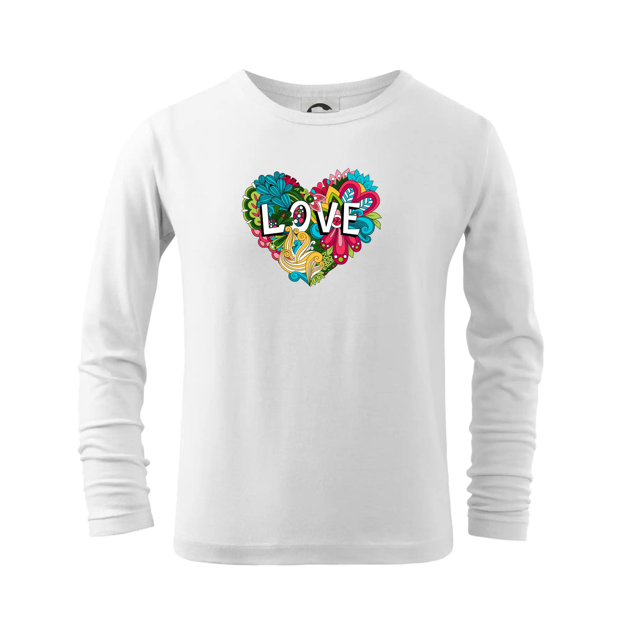 Tričká pre zamilovaných - Love nápis květovaný - Tričko detské Long Sleeve