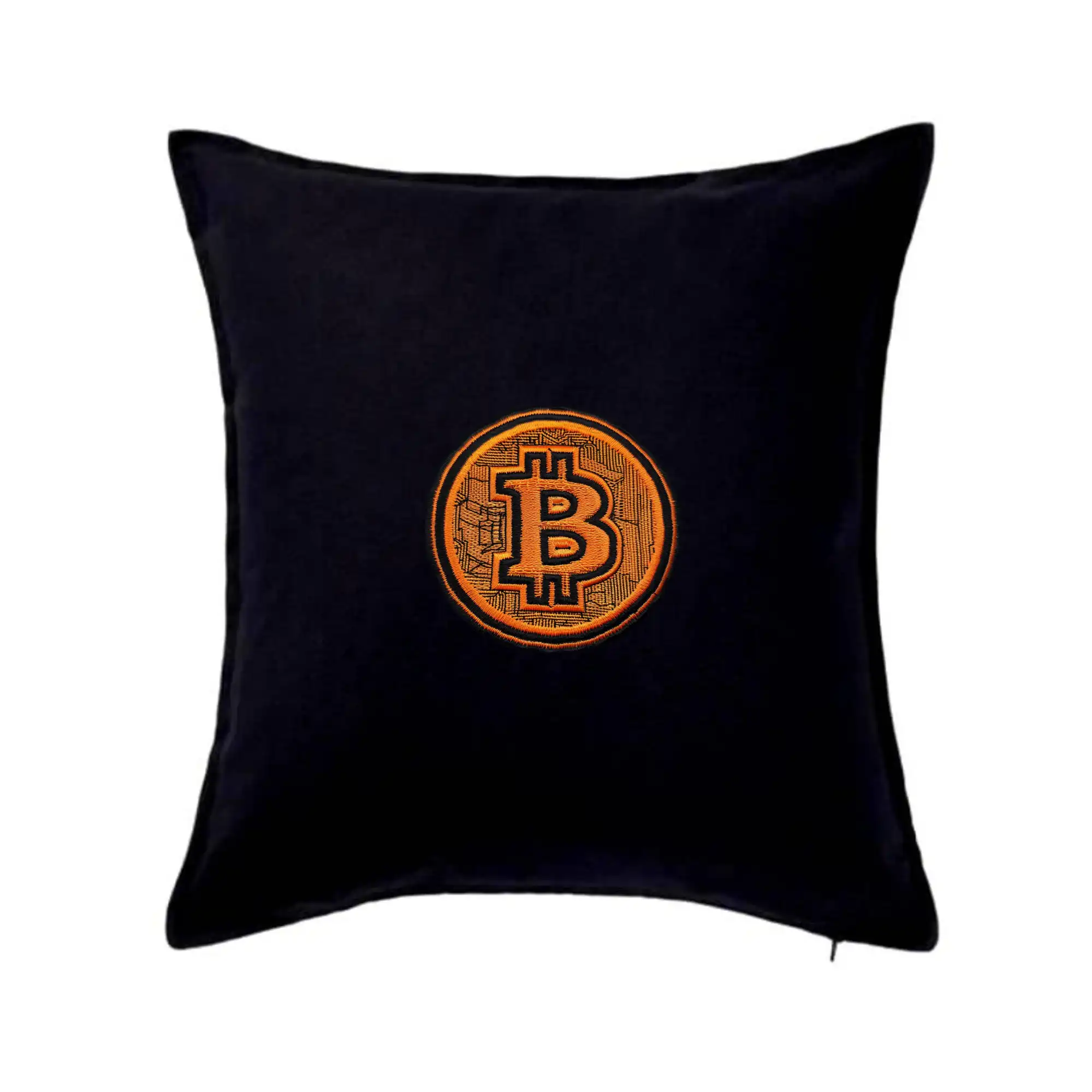 Logo bitcoin vo vyšívanom štýle - Vankúš 50x50