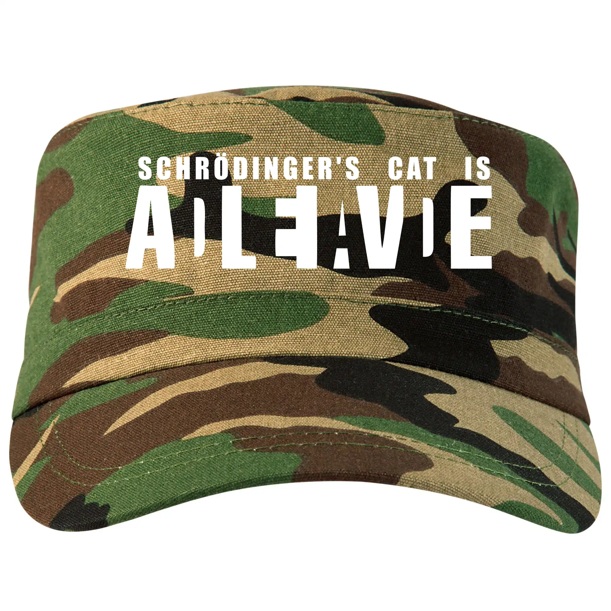 Grafické tričká - Schrödinger's Cat ADLEIAVDE - dead and alive - Šiltovka CAMO