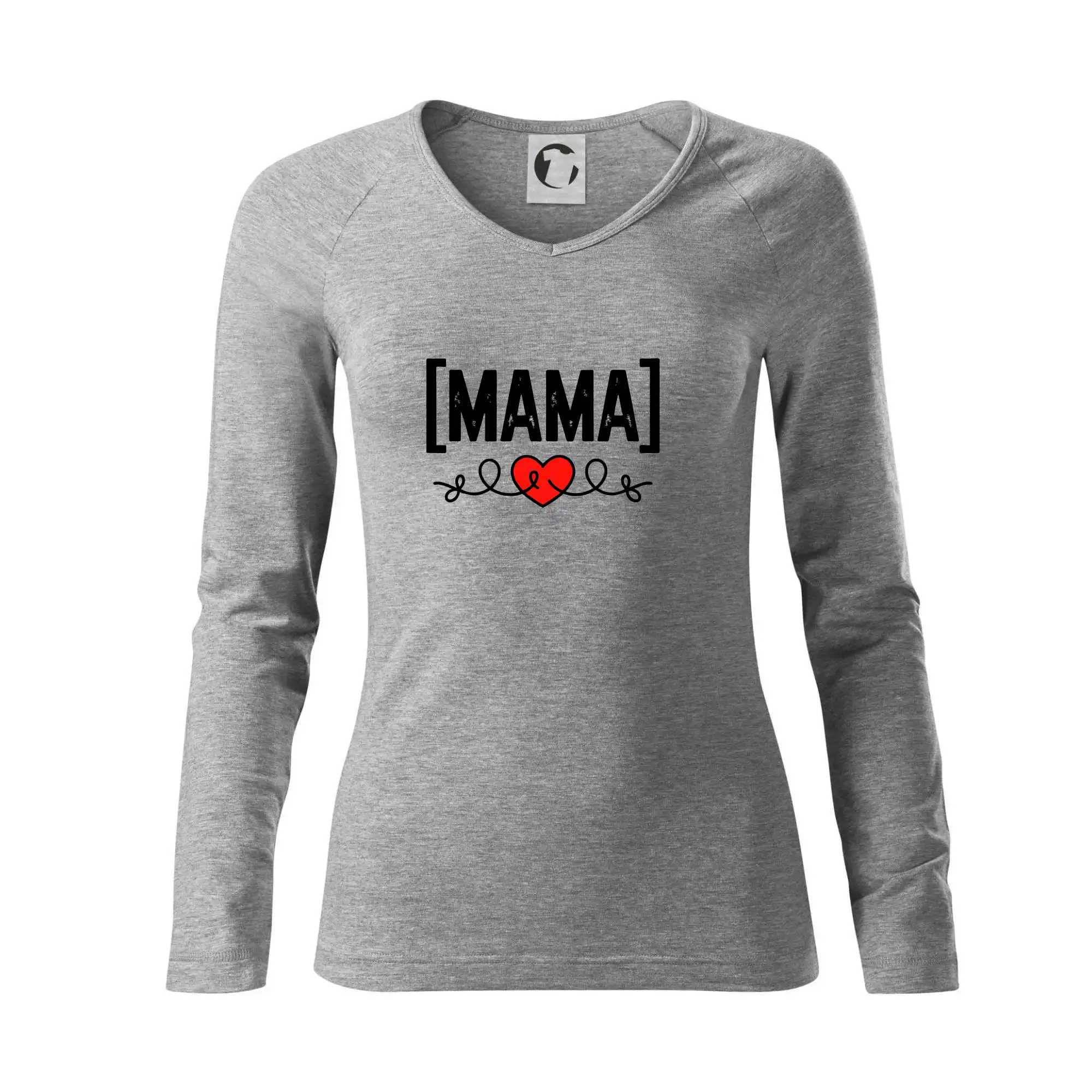Tričká a mikiny pre mamičky - Nápis mama a srdce - Tričko dámske Elegance
