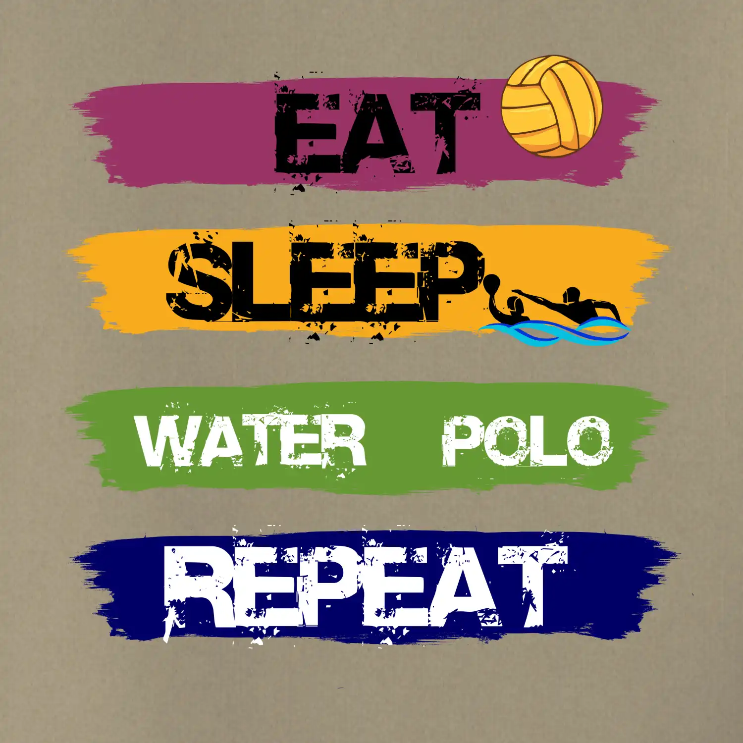 Eat sleep watter polo barevné