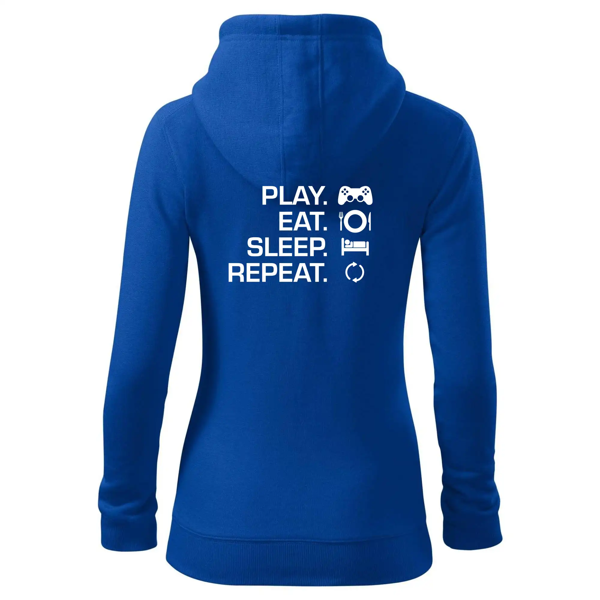 Eat sleep repeat - Play Eat Sleep Repeat game - Mikina dámska trendy zipper s kapucňou