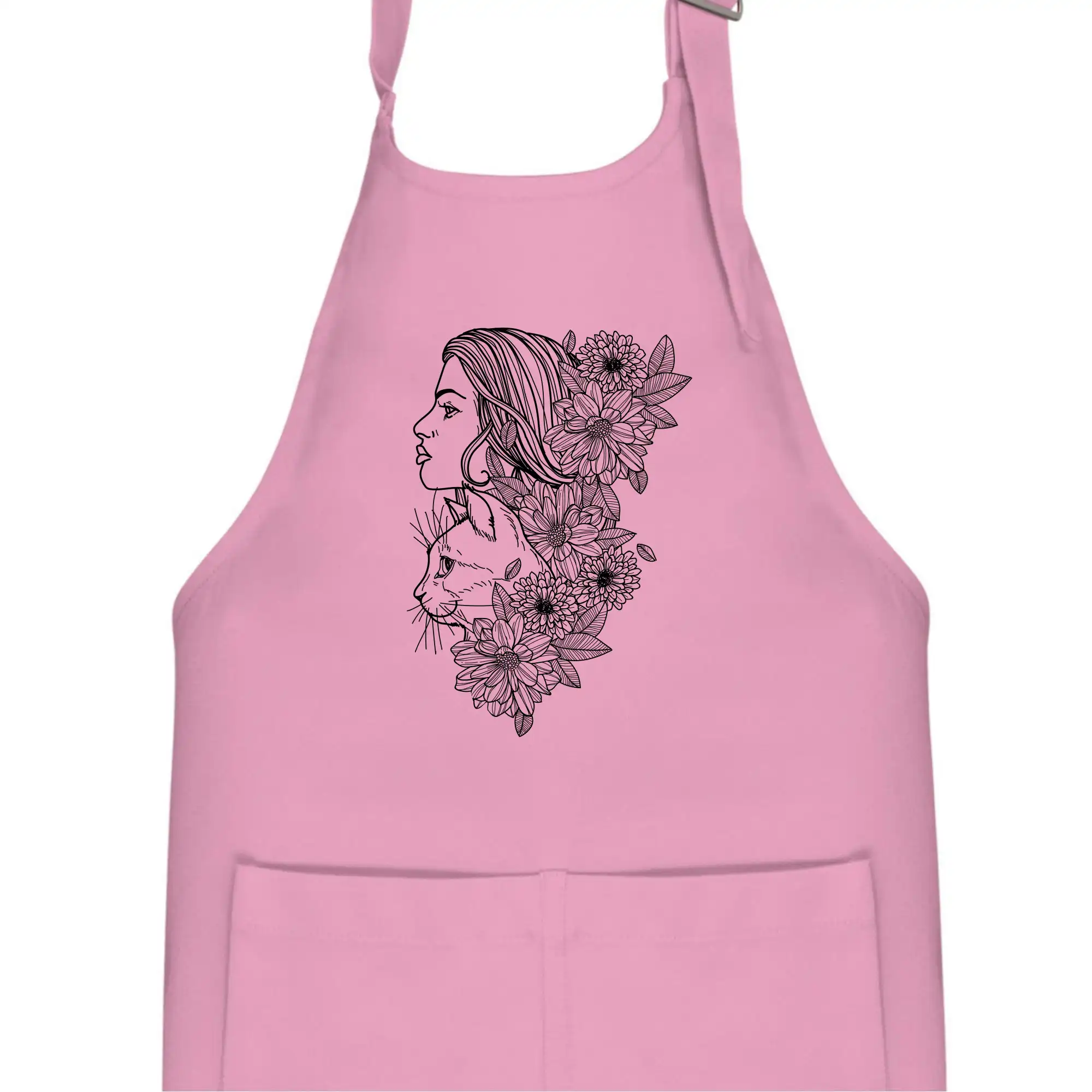 Žena a kočka - kreslená