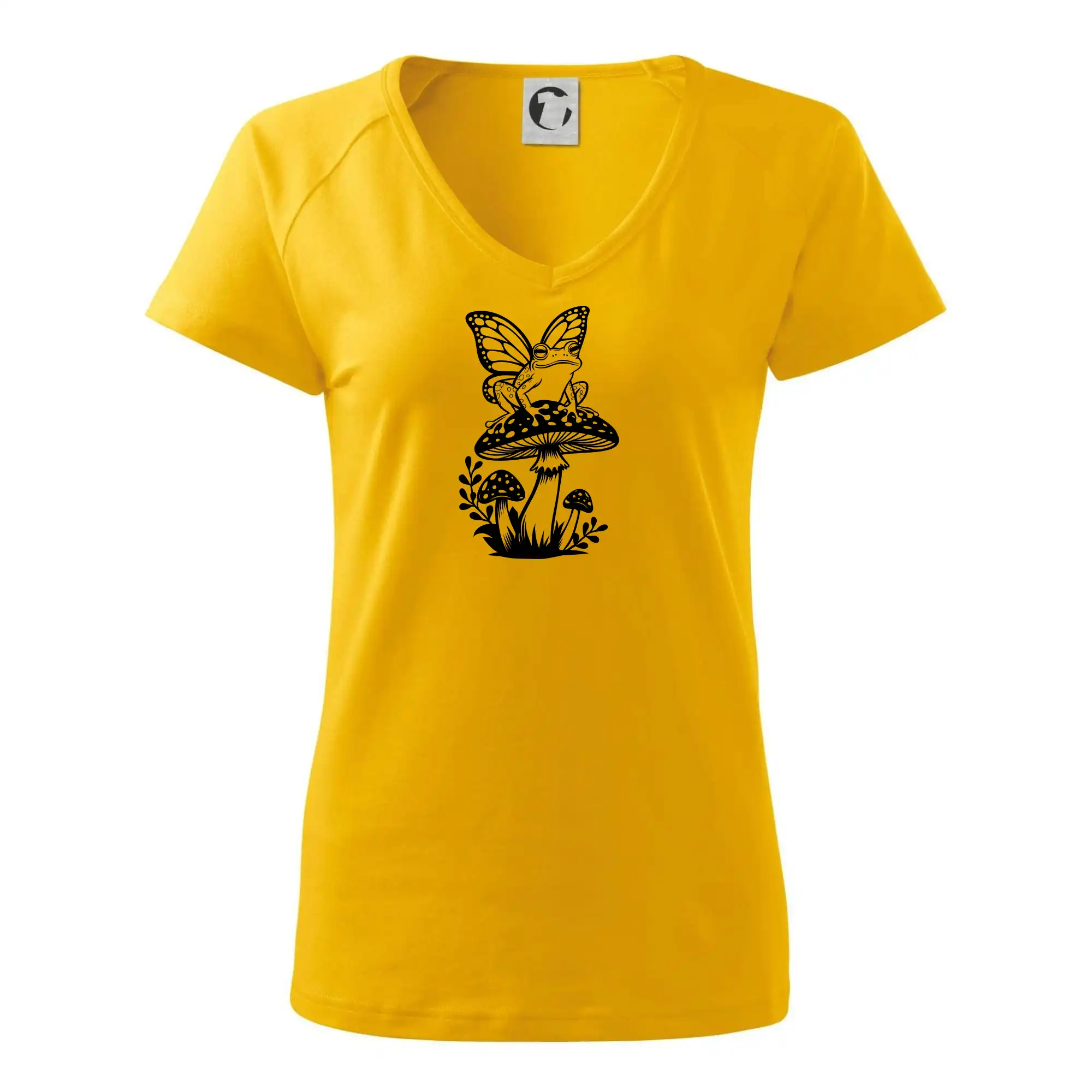 Goblincore černá houba se žábou