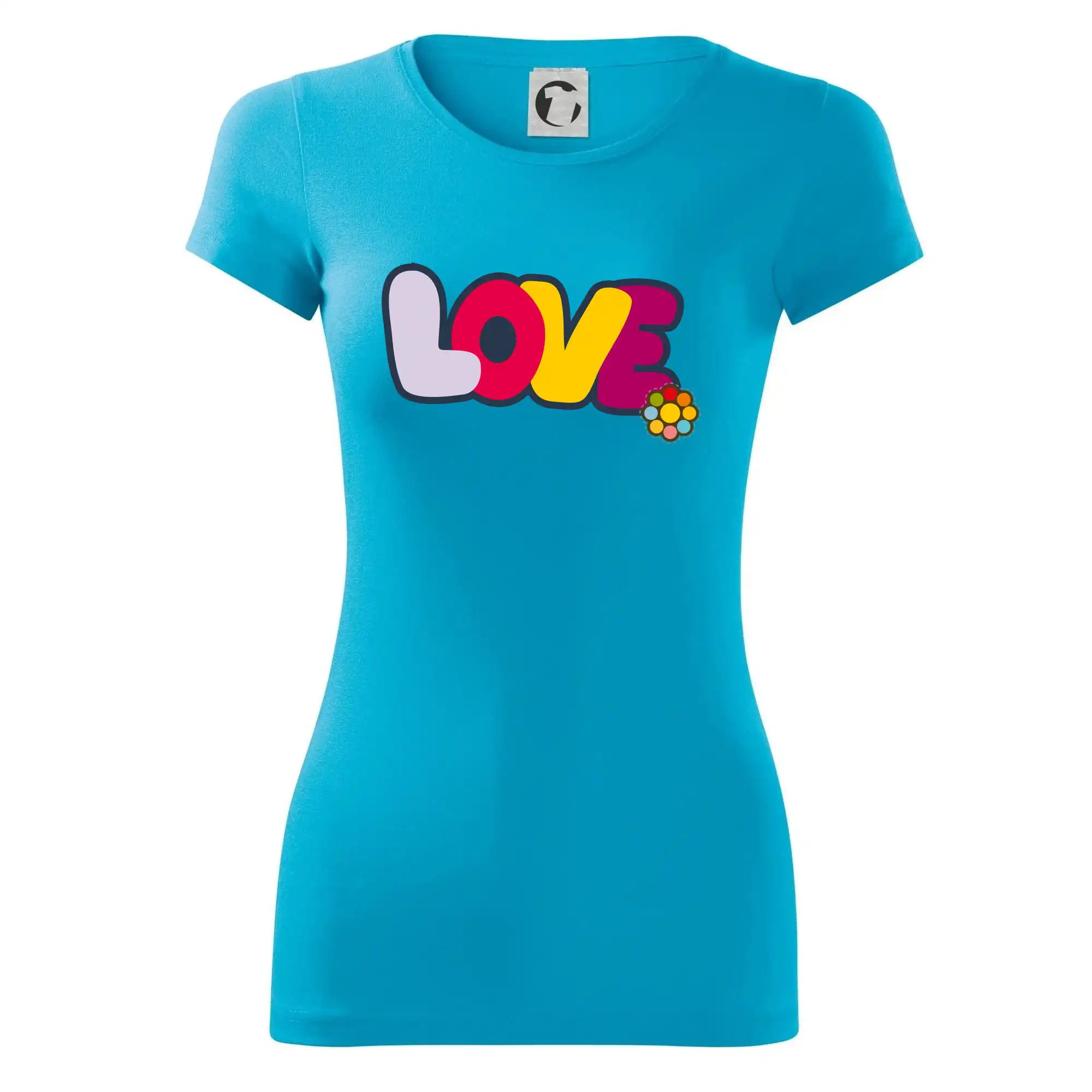 Love nápis s květinou