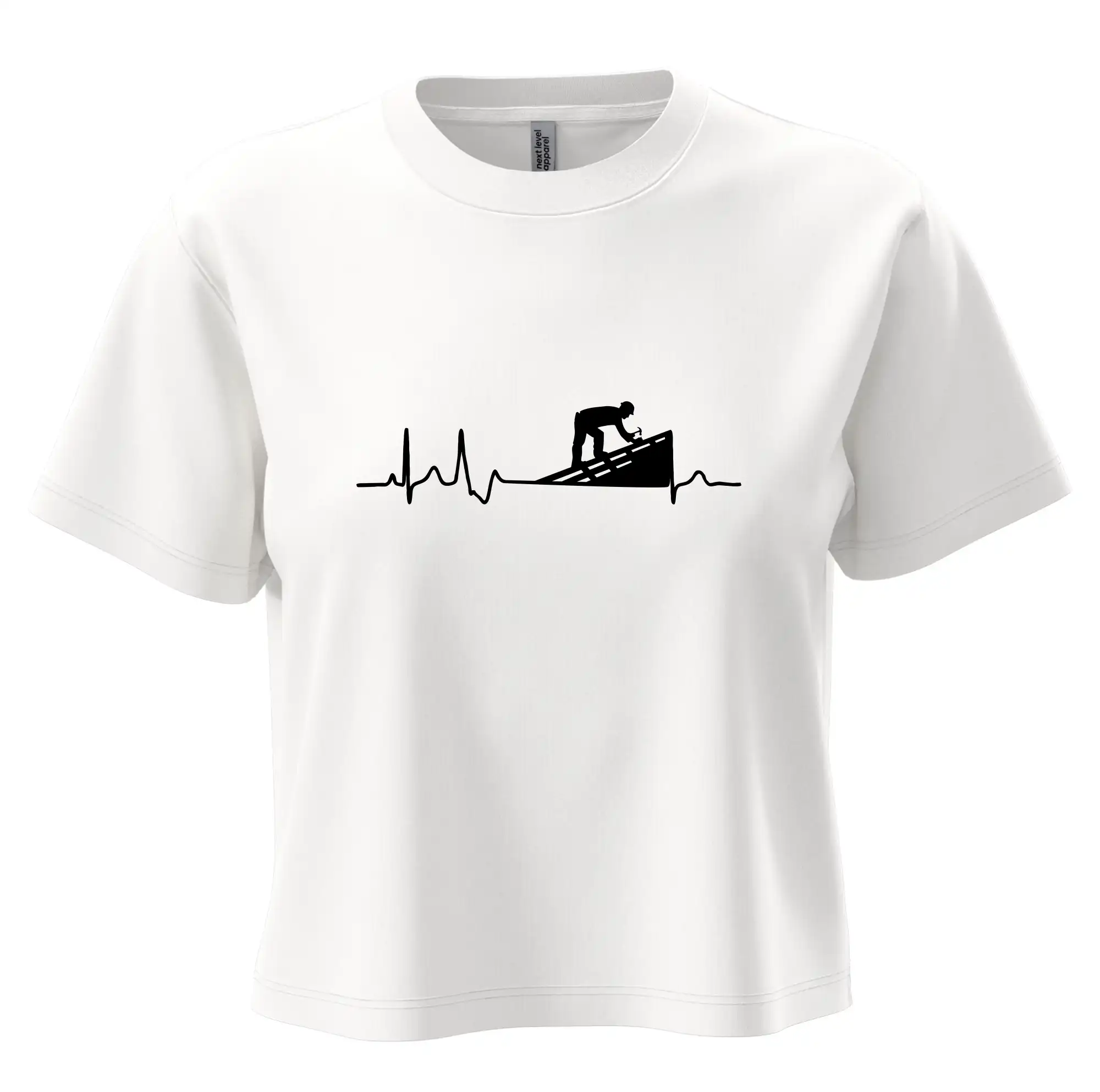 Vtipné tričká do práce - EKG pokrývač - Boxy cropped tričko OVERSIZE