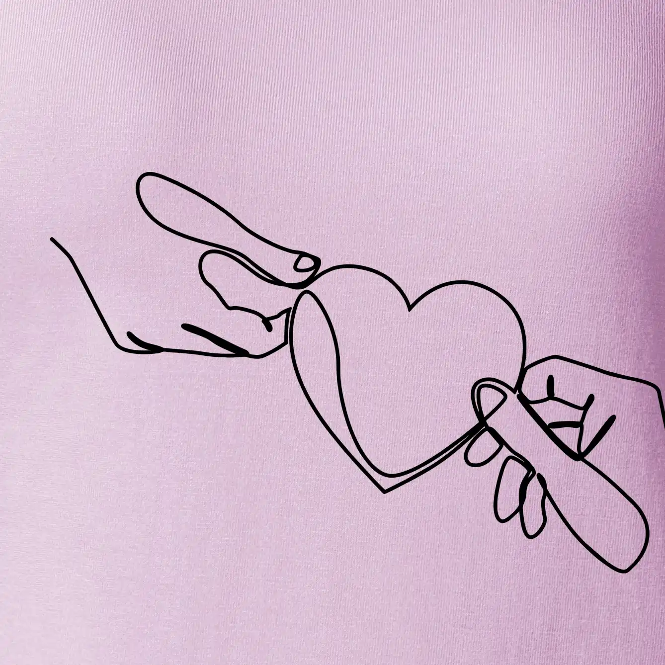 Dvě ruce a srdce jedním tahem