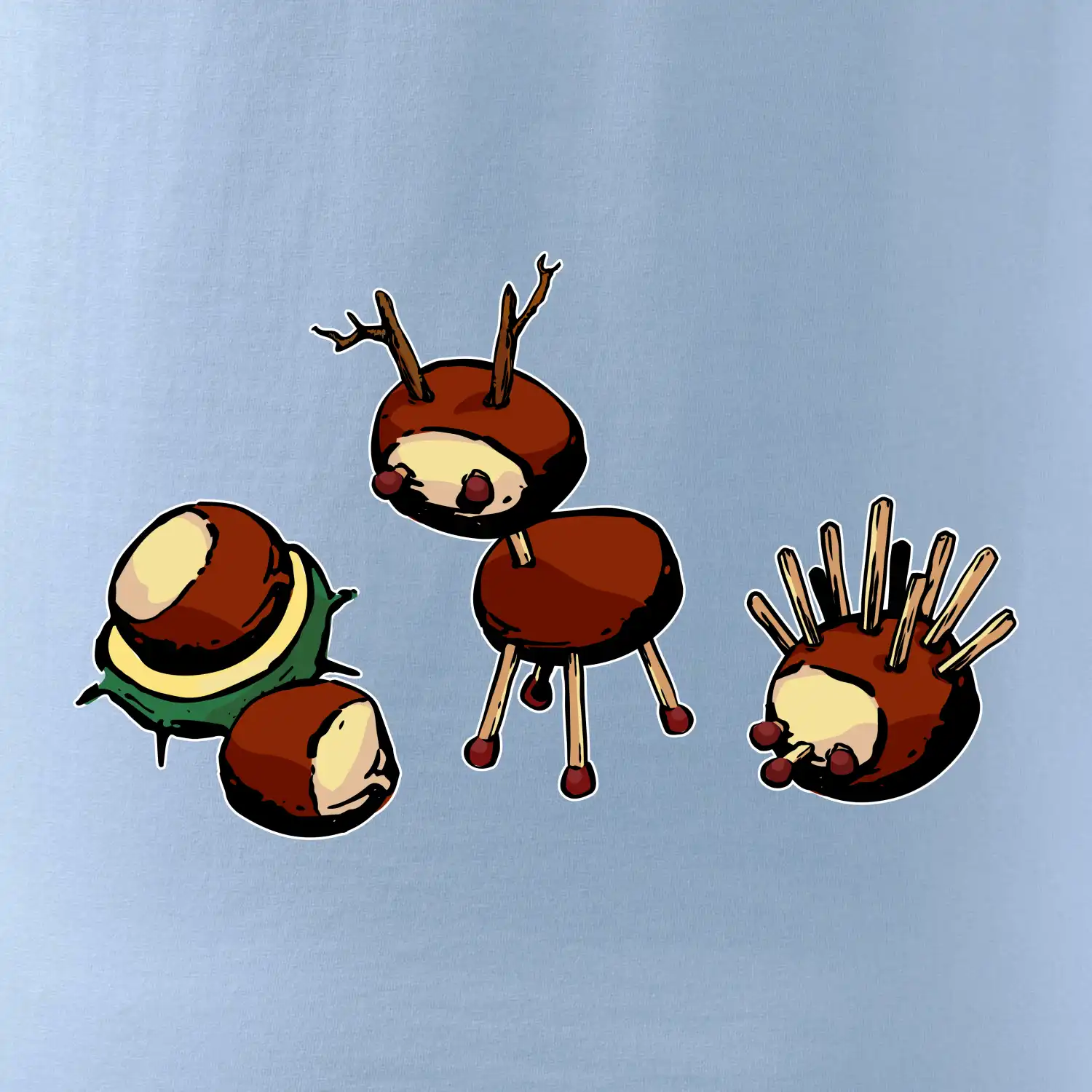 Kaštanová zvířátka - v řadě