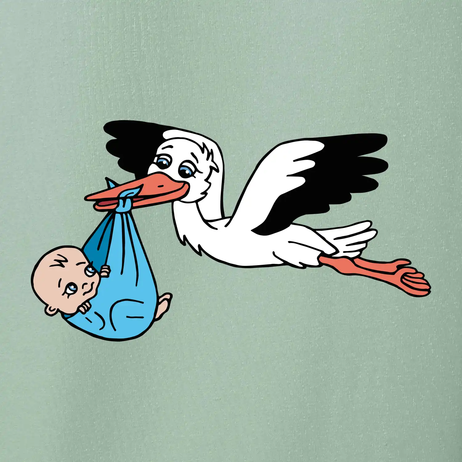 Čáp a miminko - kluk (Hana-creative)