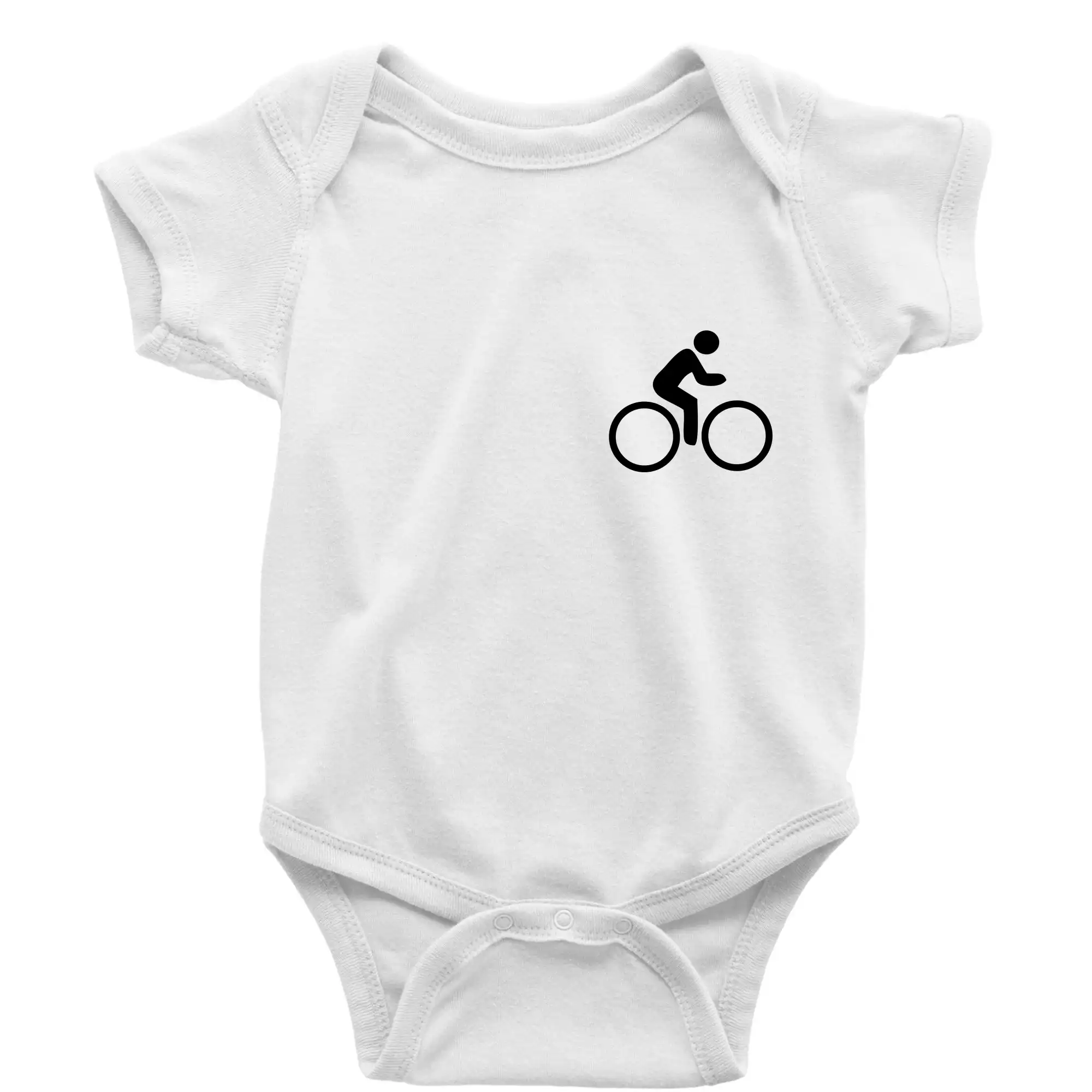 Tričko ako darček pre cyklistu - Obrázok kolesa na prsníku - ikona panáčik - Body dojčenské s krátkym rukávom