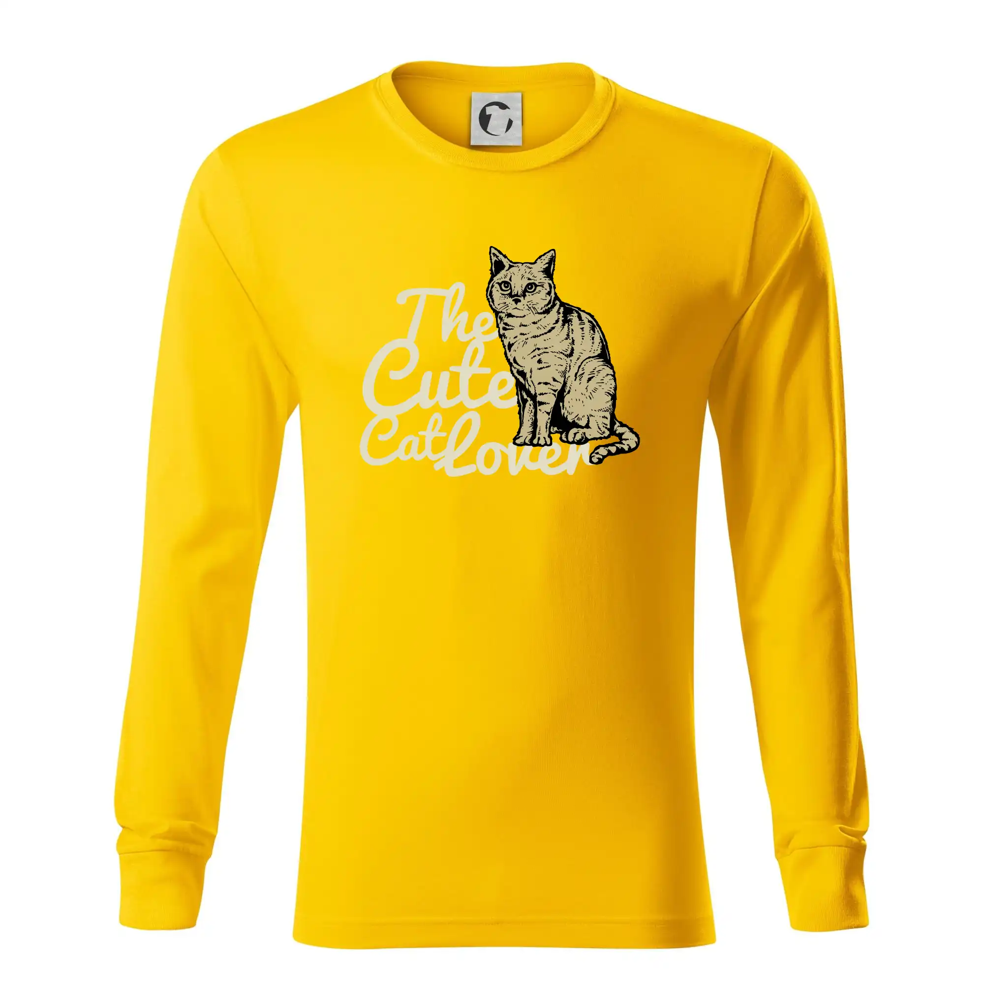 Vtipná tričká s mačkou - The cute cat lover - Tričko s dlhým rukávom LS R05